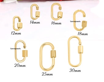 9K Solid Gold Carabiner Lock: Handmade Jewelry Clasp
