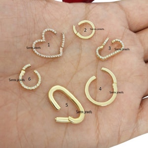 925 Silver Round Charms Holder: Enhancer Clasp Lock Pendant