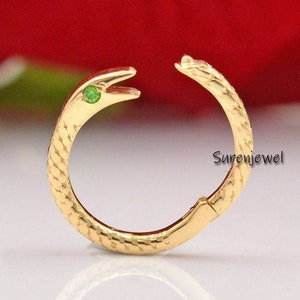 14k Emerald Snake Charm Holder, Snake Charm Clip Holder Enhancer, Ouroboros Snake Clip, Gold Snake Enhancer, 14K Snake Charm Link Lock