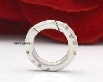 14k Gold Diamond Charm Lock: Small Pendant Holder (15MM)