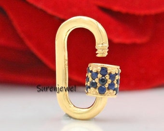 May include: Gold-toned lobster clasp with a blue sapphire stone accent. The clasp is a popular jewelry finding for necklaces, bracelets, and other jewelry pieces.