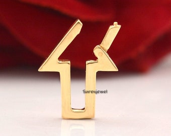 Candado para colgante con dije de oro macizo de 14 quilates - Soporte para dijes (19 mm)