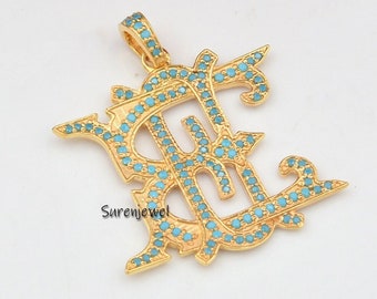 Sterling Silver Diamond Monogram Pendant: Custom Alphabet Jewelry