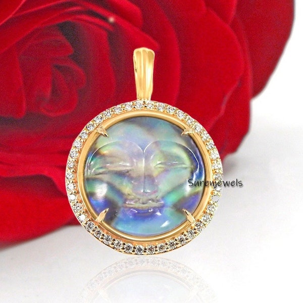 Carved Moon Face Etsy