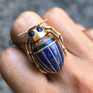 14K Gold Plated Trendy Diamond Scarab Ring, All Gemstone Scarab Ring, Designer Scarab Ring, Animal Scarab Ring, Beetle Scarab Amulet Ring