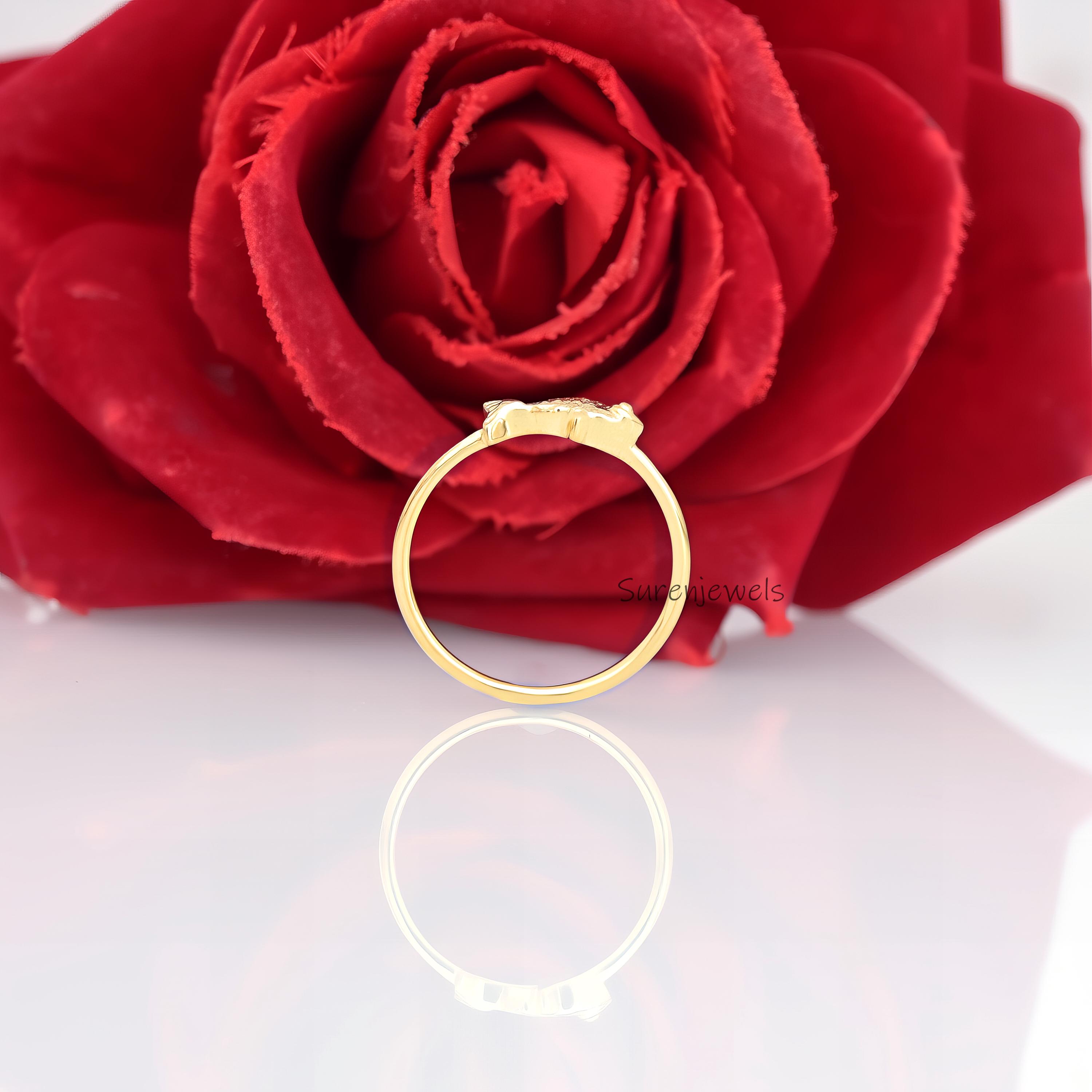 14K Gold Fish Ring: Carved Ichthys Ring for Women - View 5 - Suren Jewels | SKU: SJR2784-SLYG-US-8