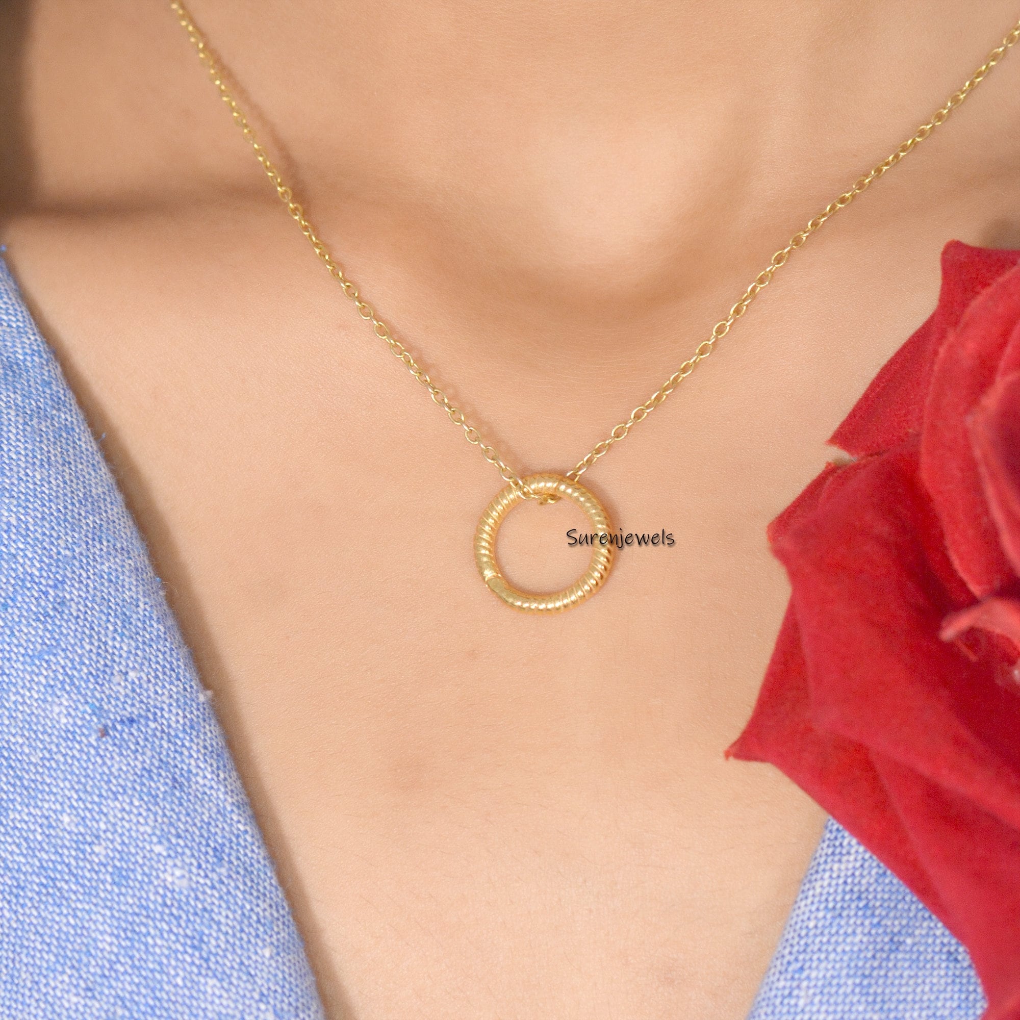 14k Gold Twisted Enhancer Lock Clasp - View 2 - Suren Jewels | SKU: SJP1403-SLNS-15M