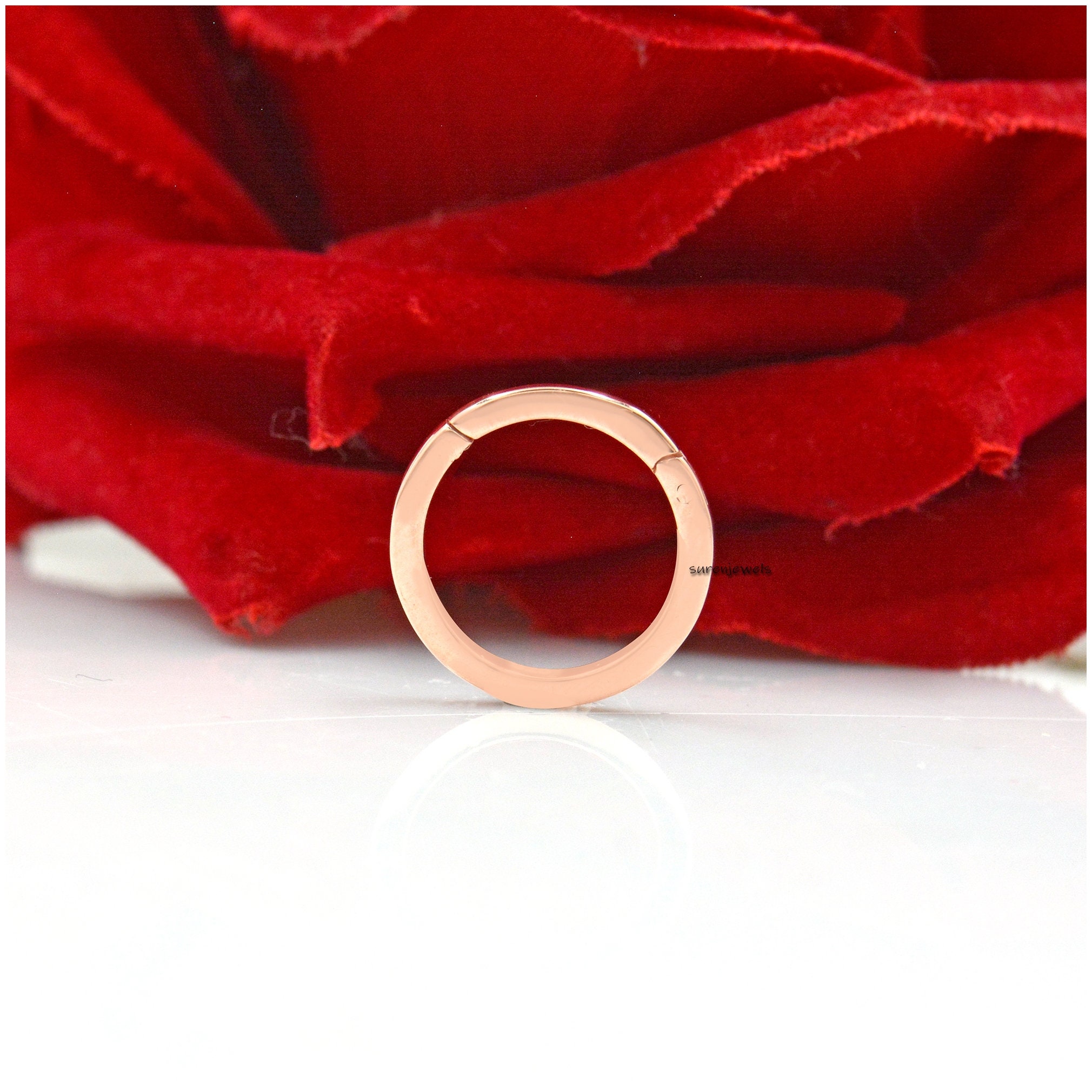 14K Gold Round Charm Holder: Thick Link Circle Enhancer (15x15 mm) - View 6 - Suren Jewels | SKU: SJP447-SLYG-N47-18I