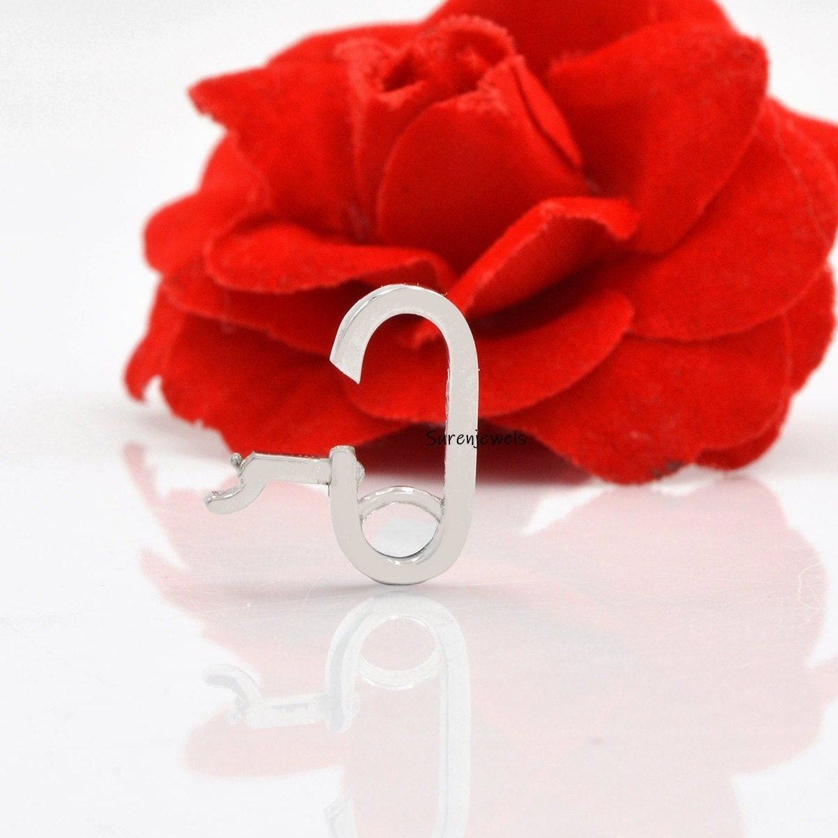 Handmade Sterling Silver Charm Hanger, Wire Charm Holder - View 2 - Suren Jewels | SKU: SJP597-SLWG