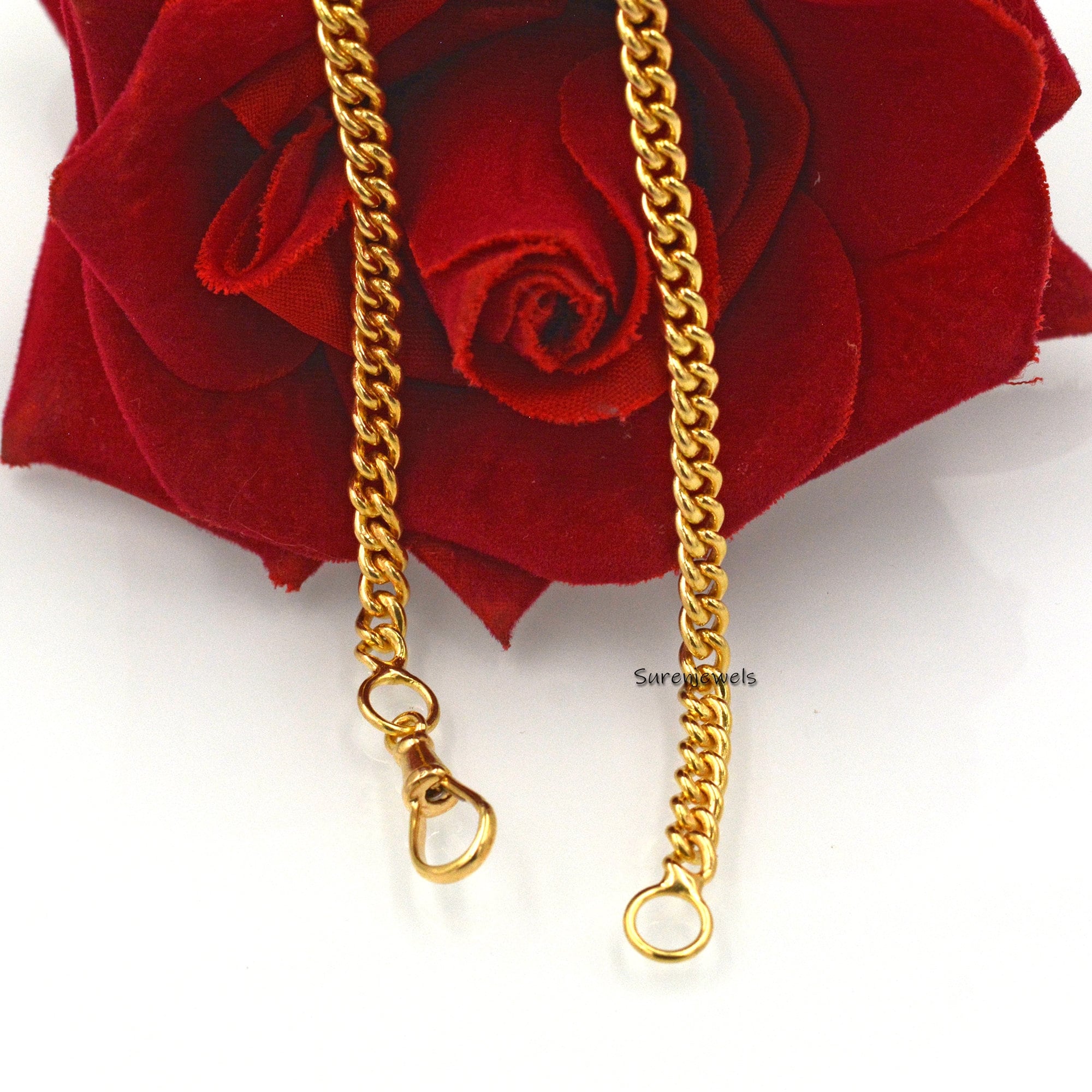 925 Sterling Silver Swivel Curb Chain Necklace - Handmade in India - Suren Jewels | SKU: SJN316-/G17-SLYG-5M-18I-F09