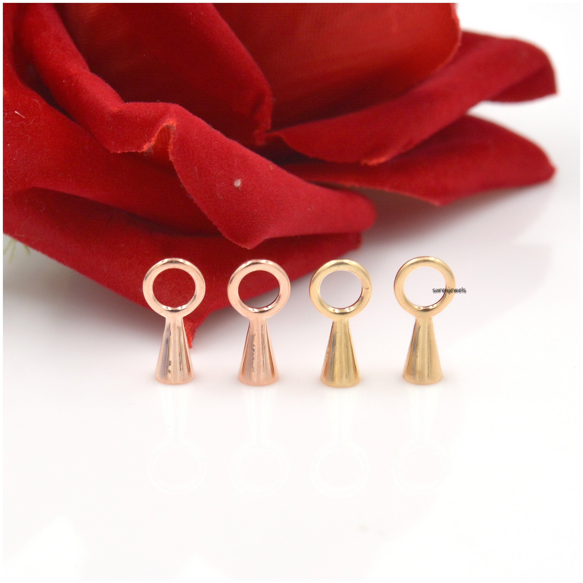 14K Gold Charm Connector Lock: Snap Link, Chain Connector (15x7 MM) - View 2 - Suren Jewels | SKU: SJF121-