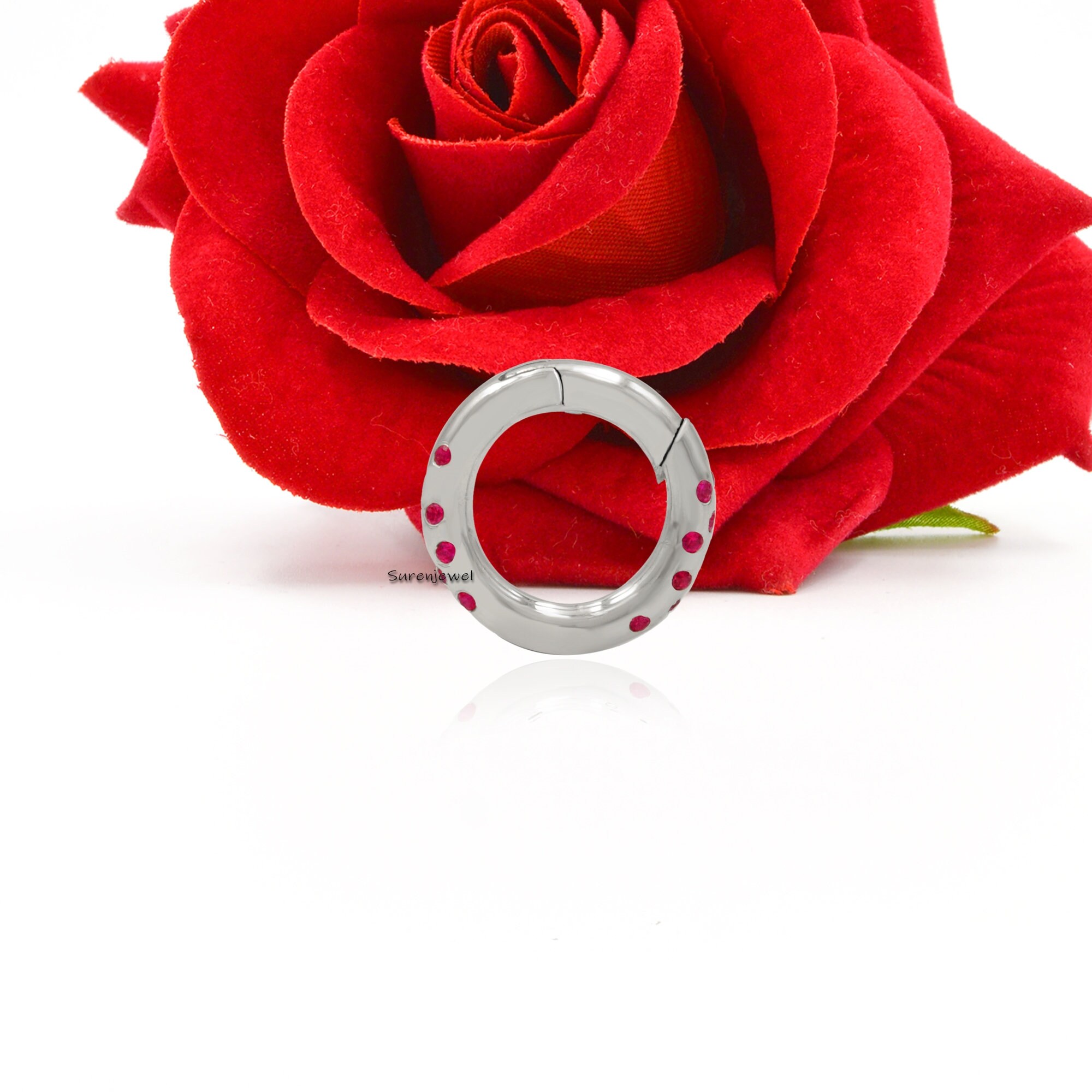 14k Gold Diamond Charm Lock: Small Pendant Holder (15MM) - View 7 - Suren Jewels | SKU: SJP973-SLYGDI-15M