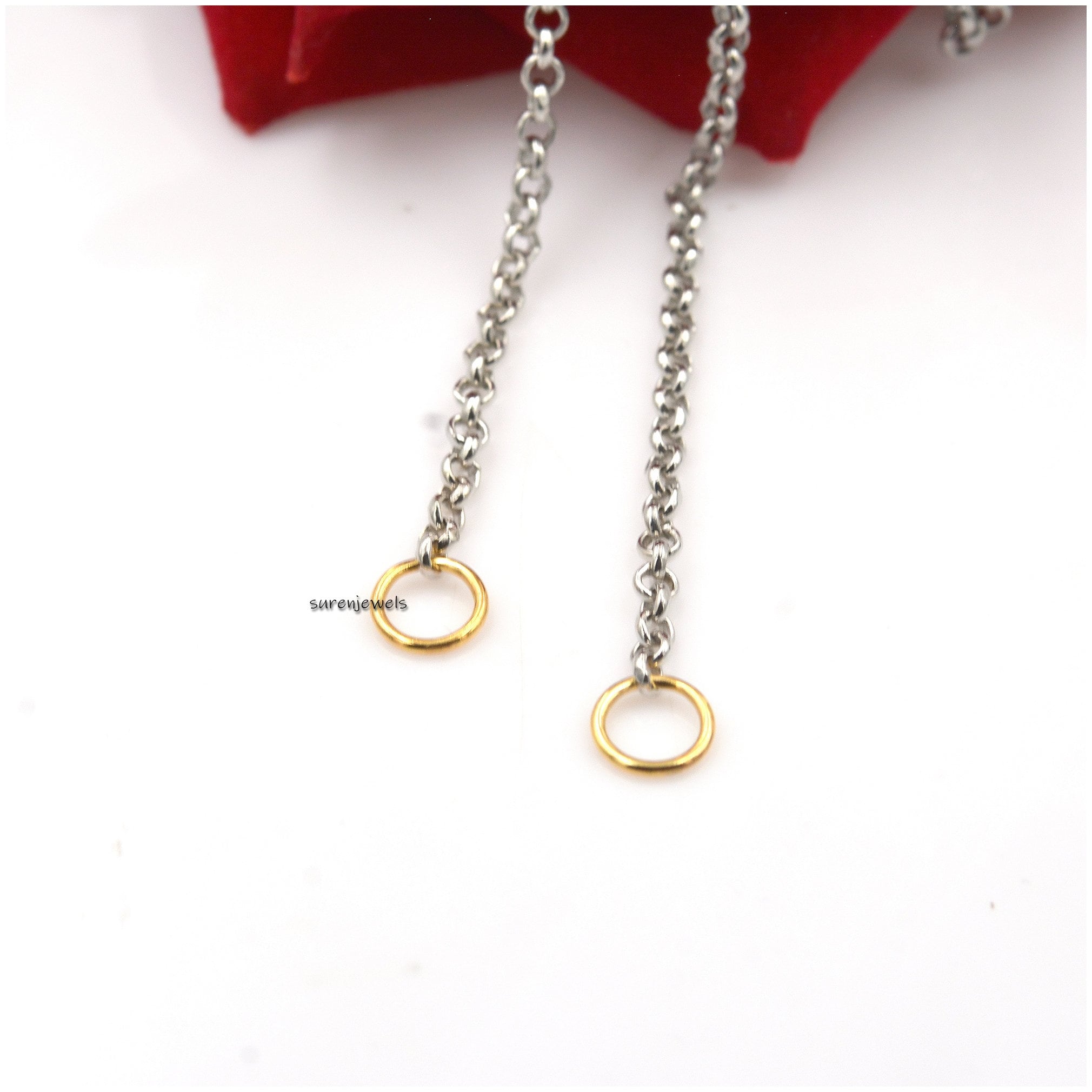 925 Sterling Silver Rolo Chain: Carabiner Shackle Lock Necklace - View 4 - Suren Jewels | SKU: G15-SLNSYG-2.80M-18I