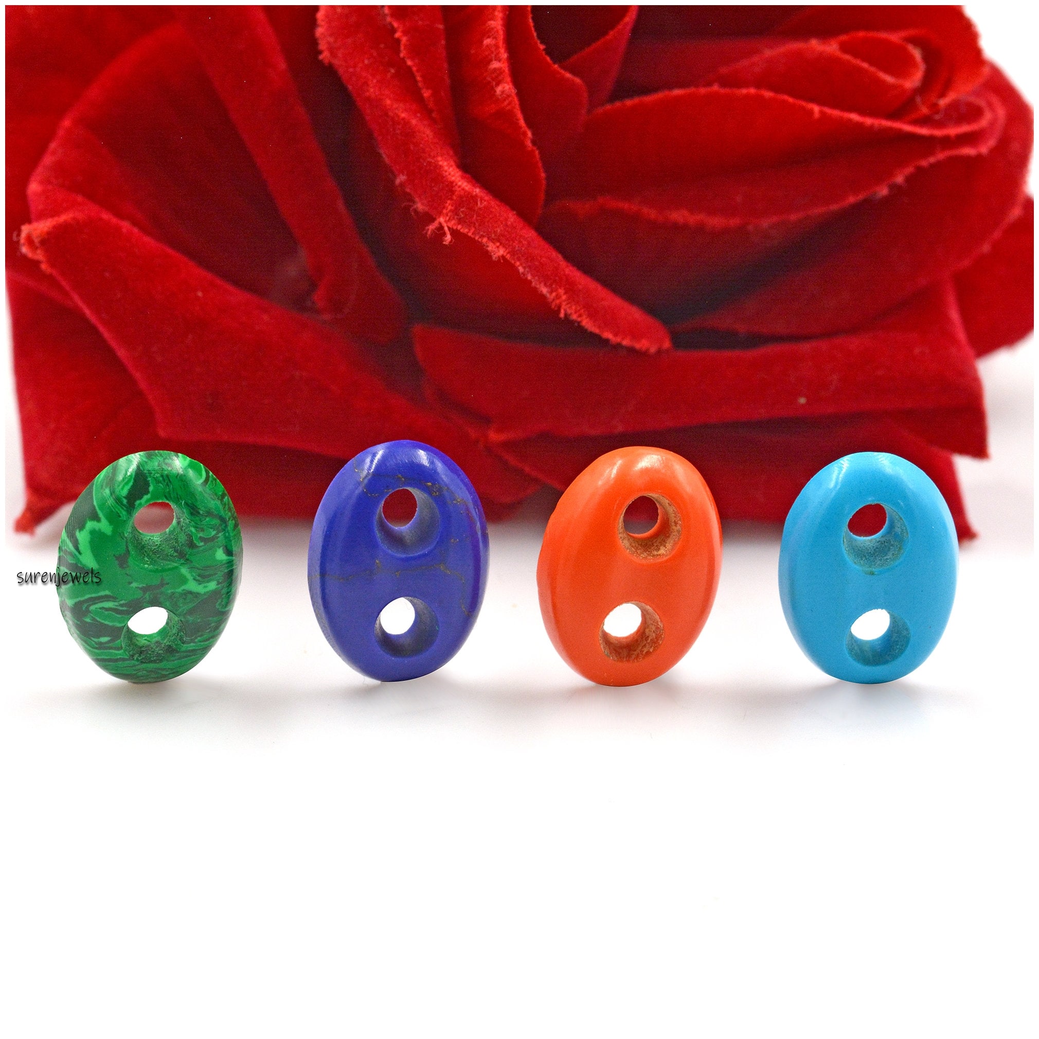 925 Silver Gemstone Soda Pull Tab Pendant: Carved Mariner Link Charm - Suren Jewels | SKU: SJP1622