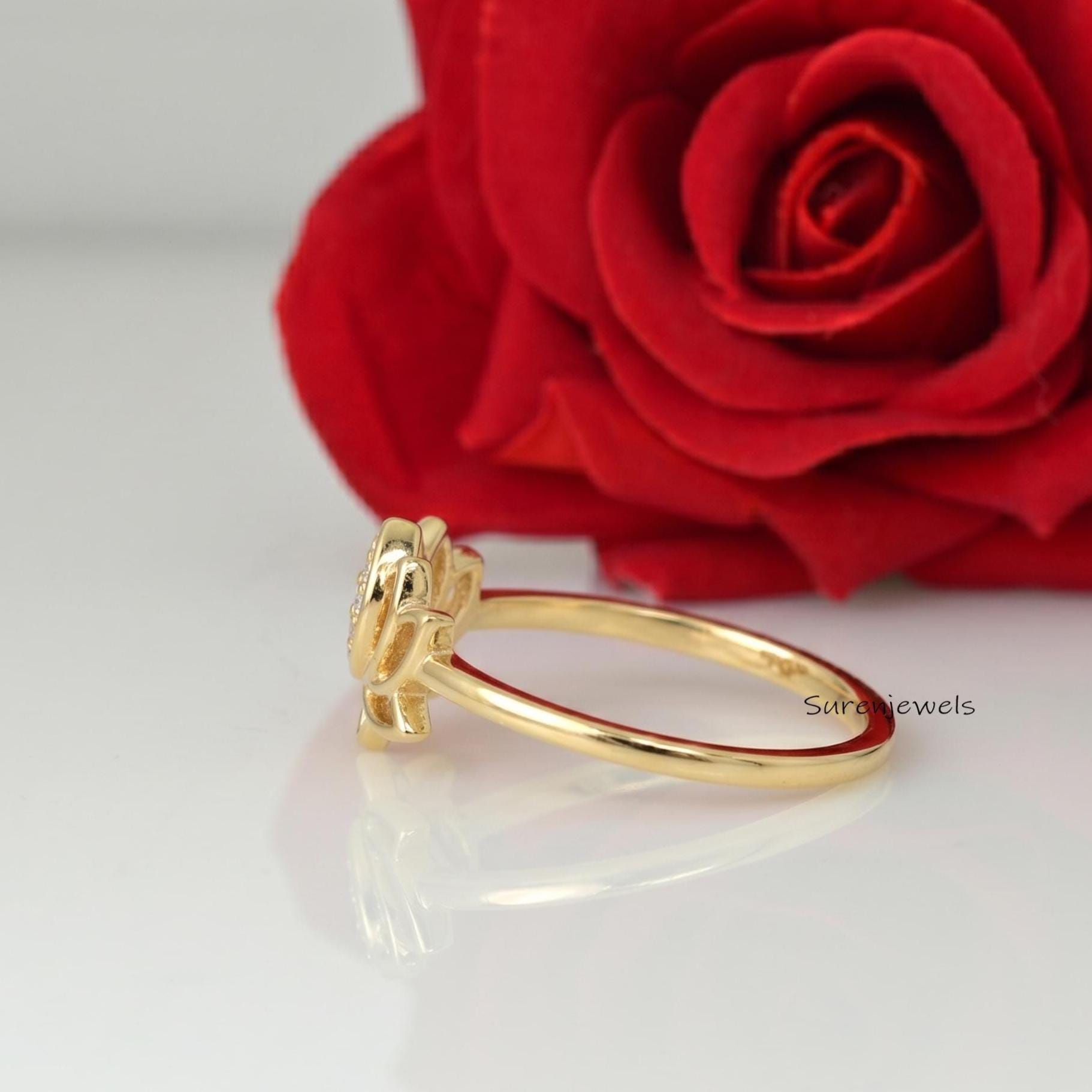 Solid 14k Gold Lotus Ring, Silver Lotus Ring, Gold Lotus Ring, Dainty Lotus Ring, handmade Lotus Jewelry, Dainty Lotus Ring -