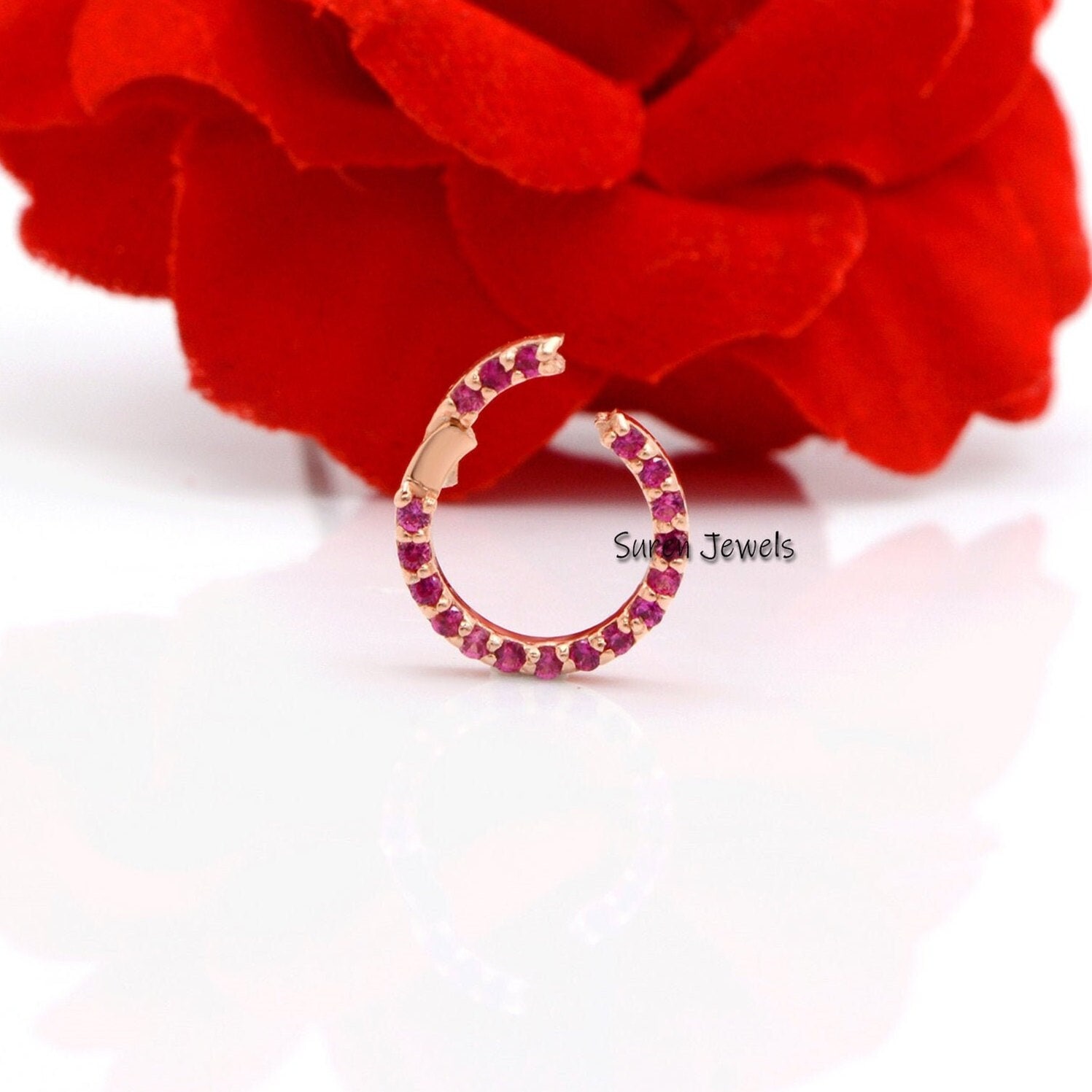 14k Gold Diamond Charm Holder: Round Charm Enhancer, Connector - View 2 - Suren Jewels | SKU: SJF119-14KYGPSP