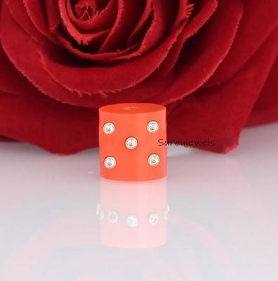 Gemstone Rondell Barrel Beads: Carved Rondell Barrel Charm - View 2 - Suren Jewels | SKU: SJF524-SLYGRQTQ