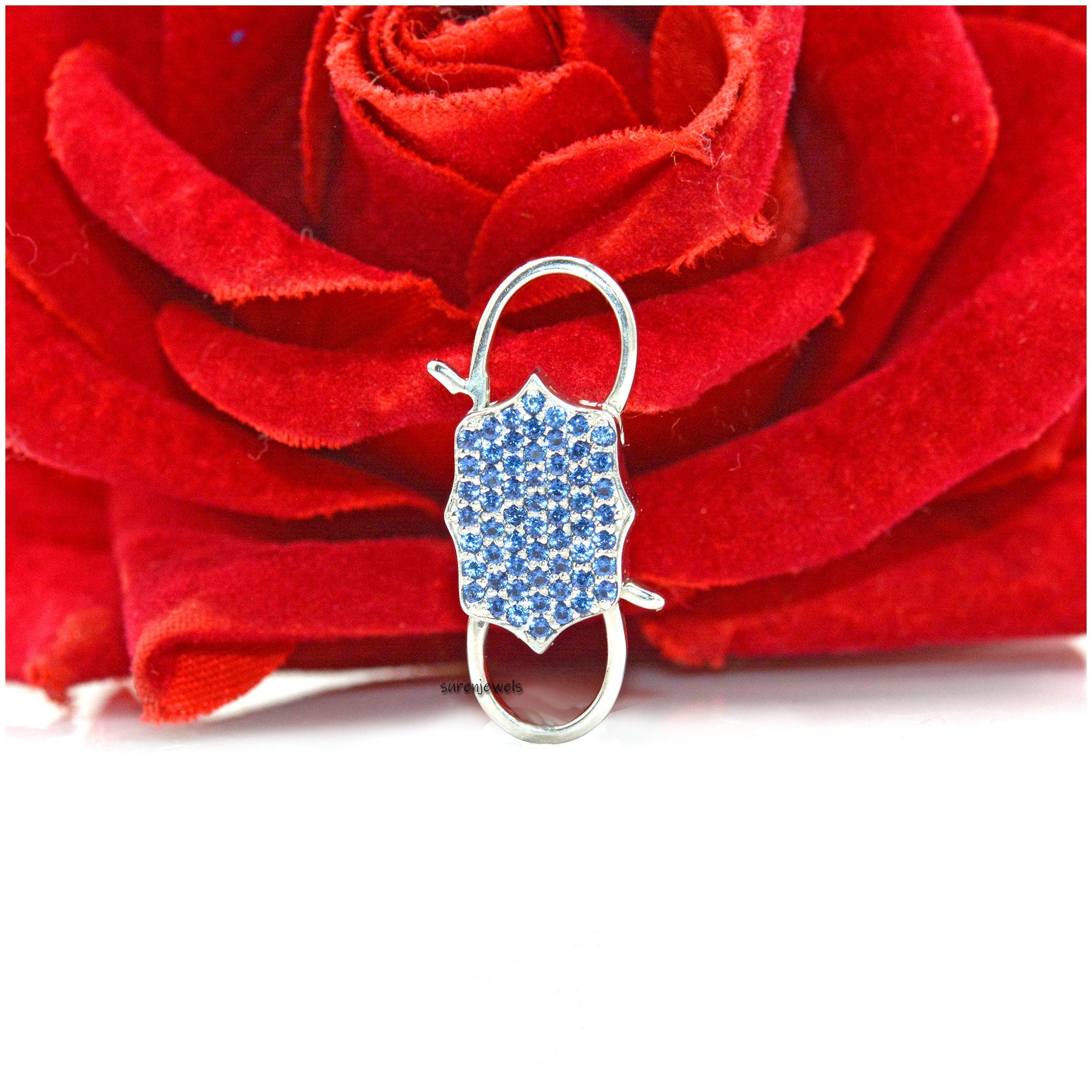 Handmade Pave Diamond Padlock: 925 Silver Yellow Gold Plated Connector - View 4 - Suren Jewels | SKU: SJP33-SLYGDI-N47-18I