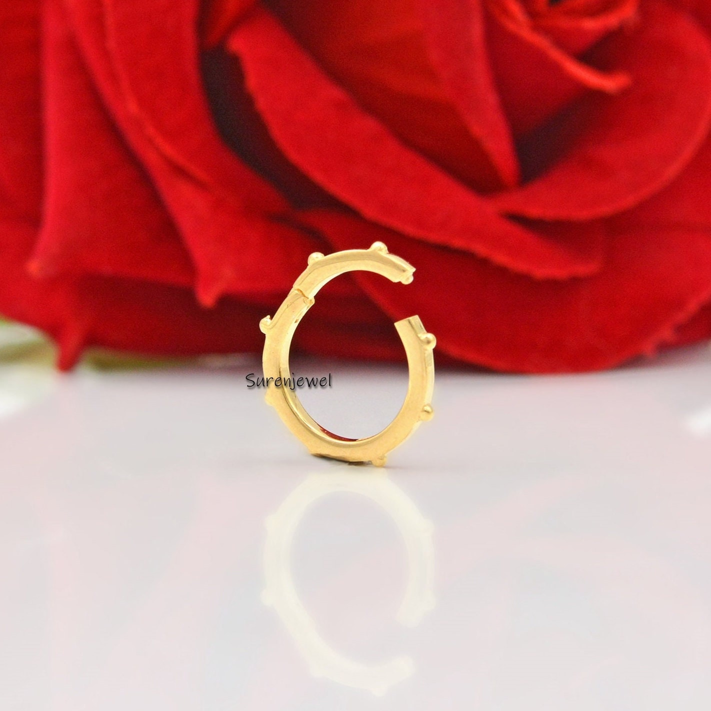 9k Gold Charm Holder: Ball Enhancer Connector (15*15mm) - Suren Jewels | SKU: SJP448-9KYG-N47-18I
