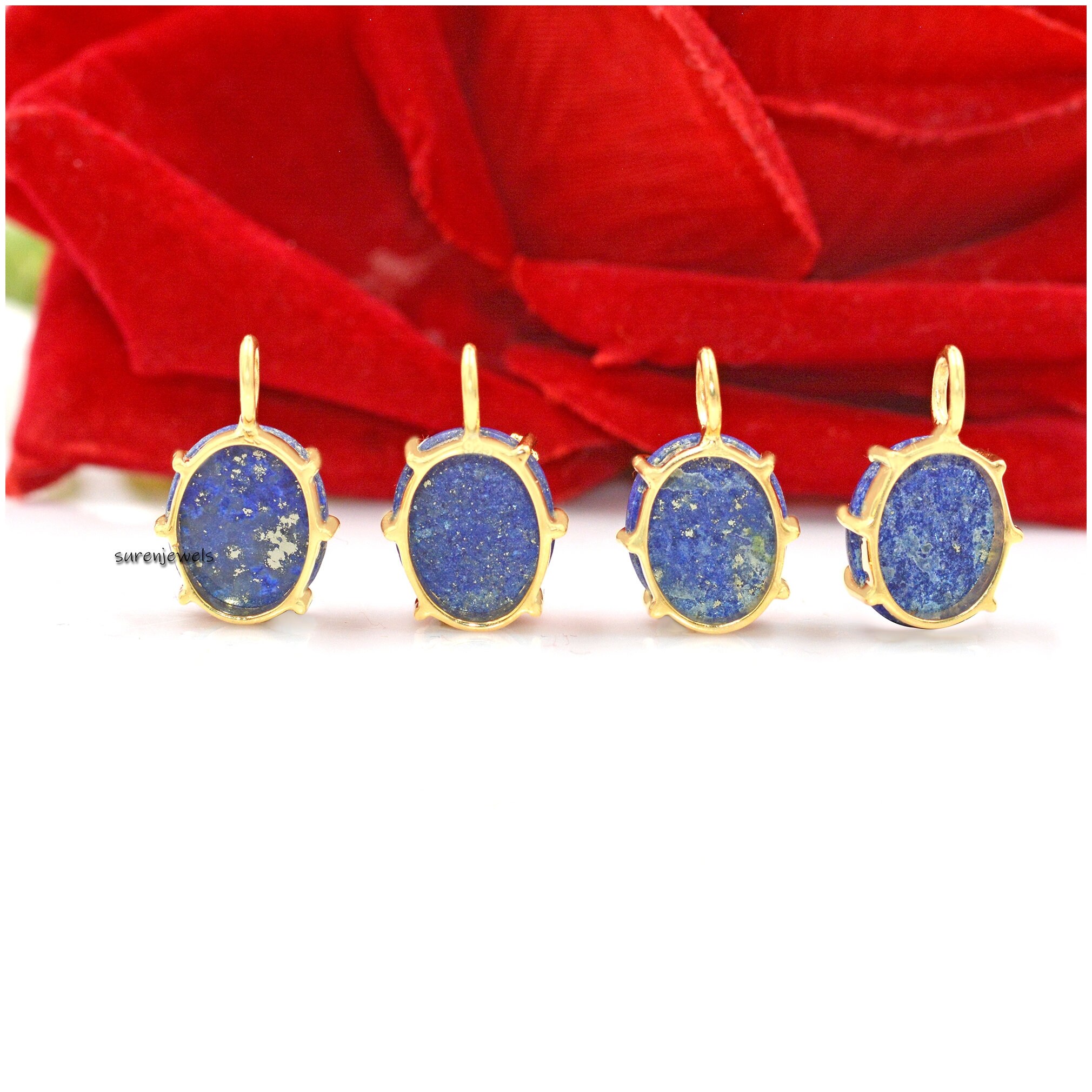 925 Silver Lapis North Star Pendant: Moissanite Starburst - View 4 - Suren Jewels | SKU: SJP1393-SLYGLPZMN
