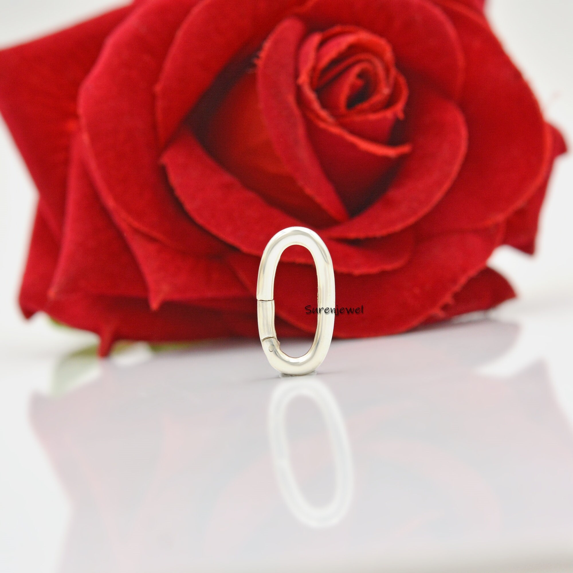 14k Gold Oval Charm Clip: High Polish Bail Connector - View 4 - Suren Jewels | SKU: SJP75-SLYG-N47-18I-925