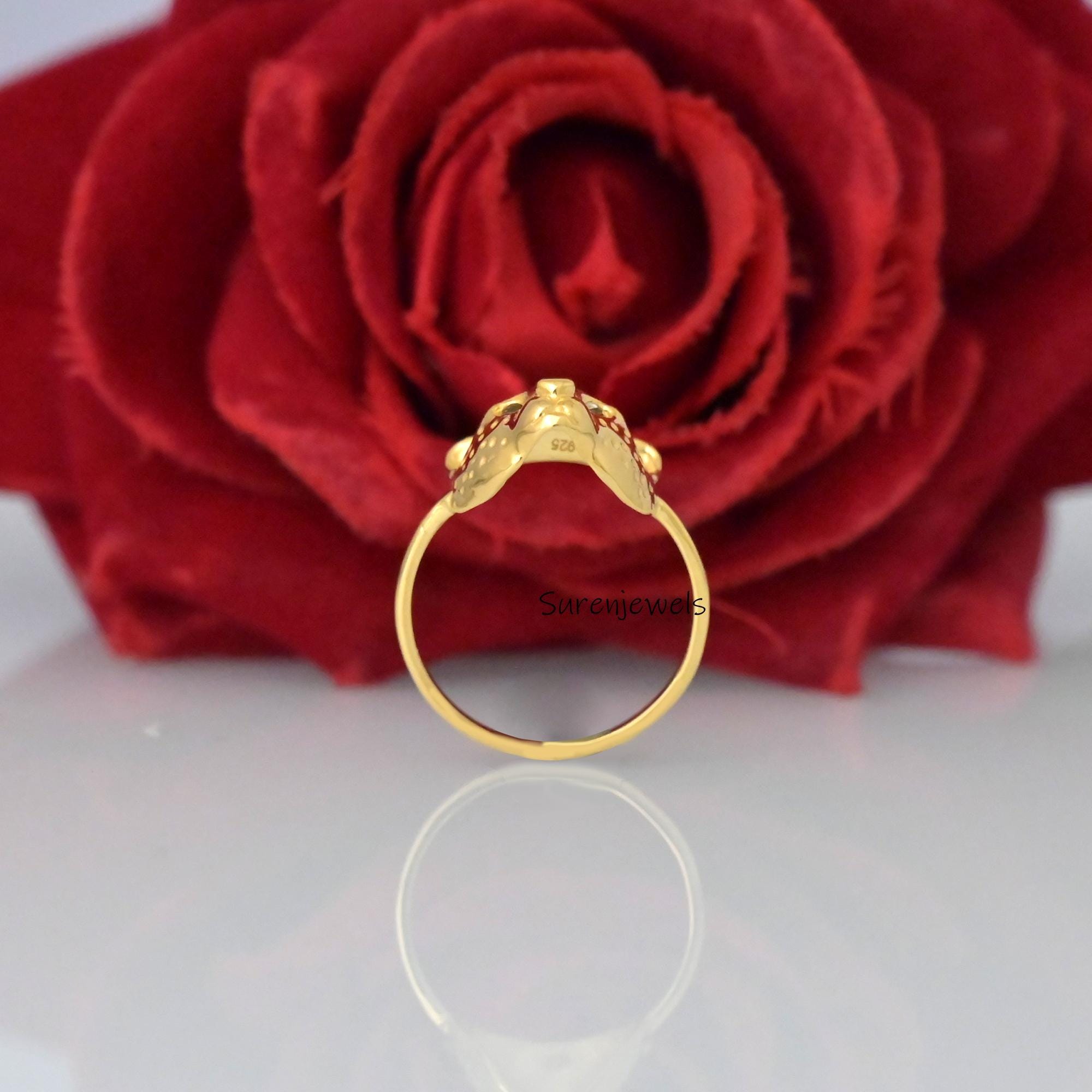 925 Silver Panther Head Ring Jewelry - View 4 - Suren Jewels | SKU: SJR2962-SLYGBKCZ-US-7