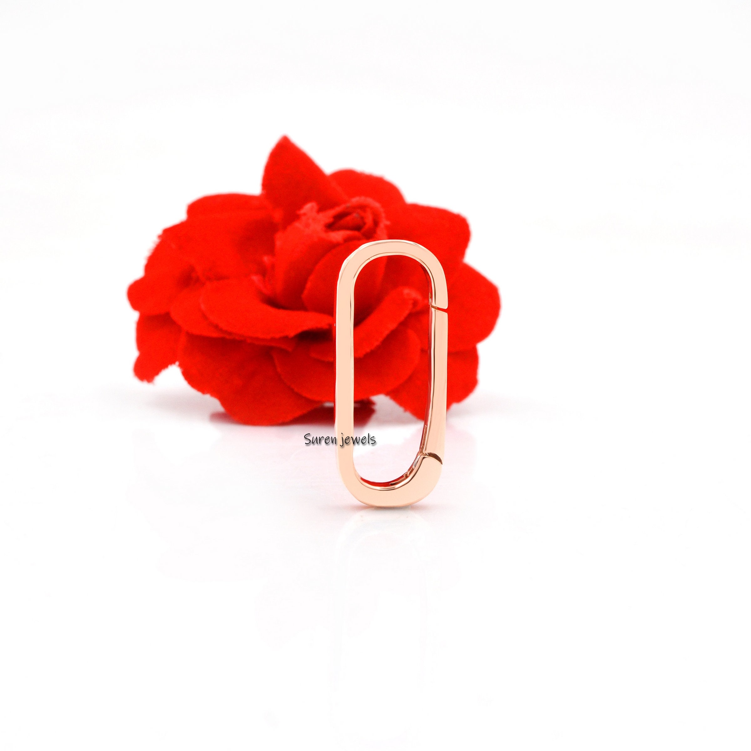 925 Silver Charm Enhancer: Elongated Link Chain Holder - View 3 - Suren Jewels | SKU: SJL73-SLYG-N47-18I