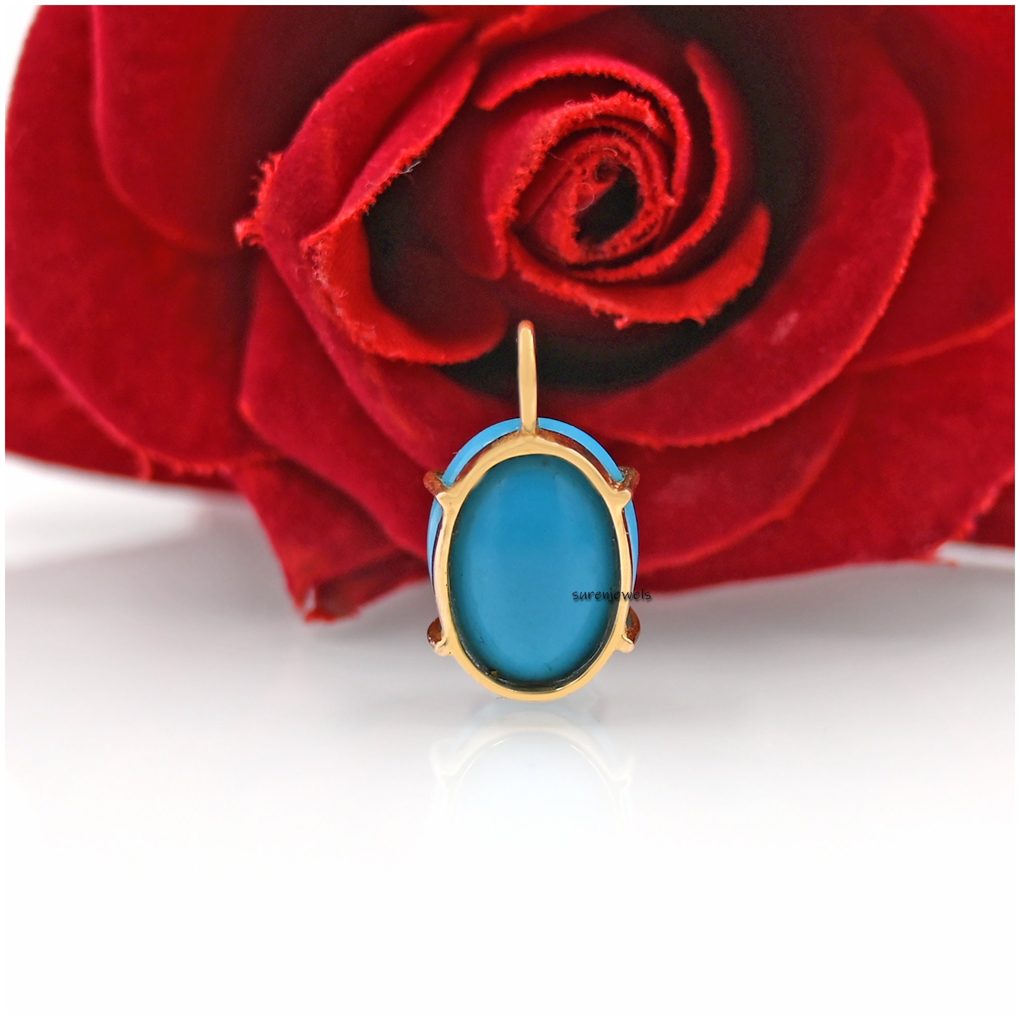 Gemstone Shell Pendant: 925 Silver Kodi Charm - View 3 - Suren Jewels | SKU: SJP1392