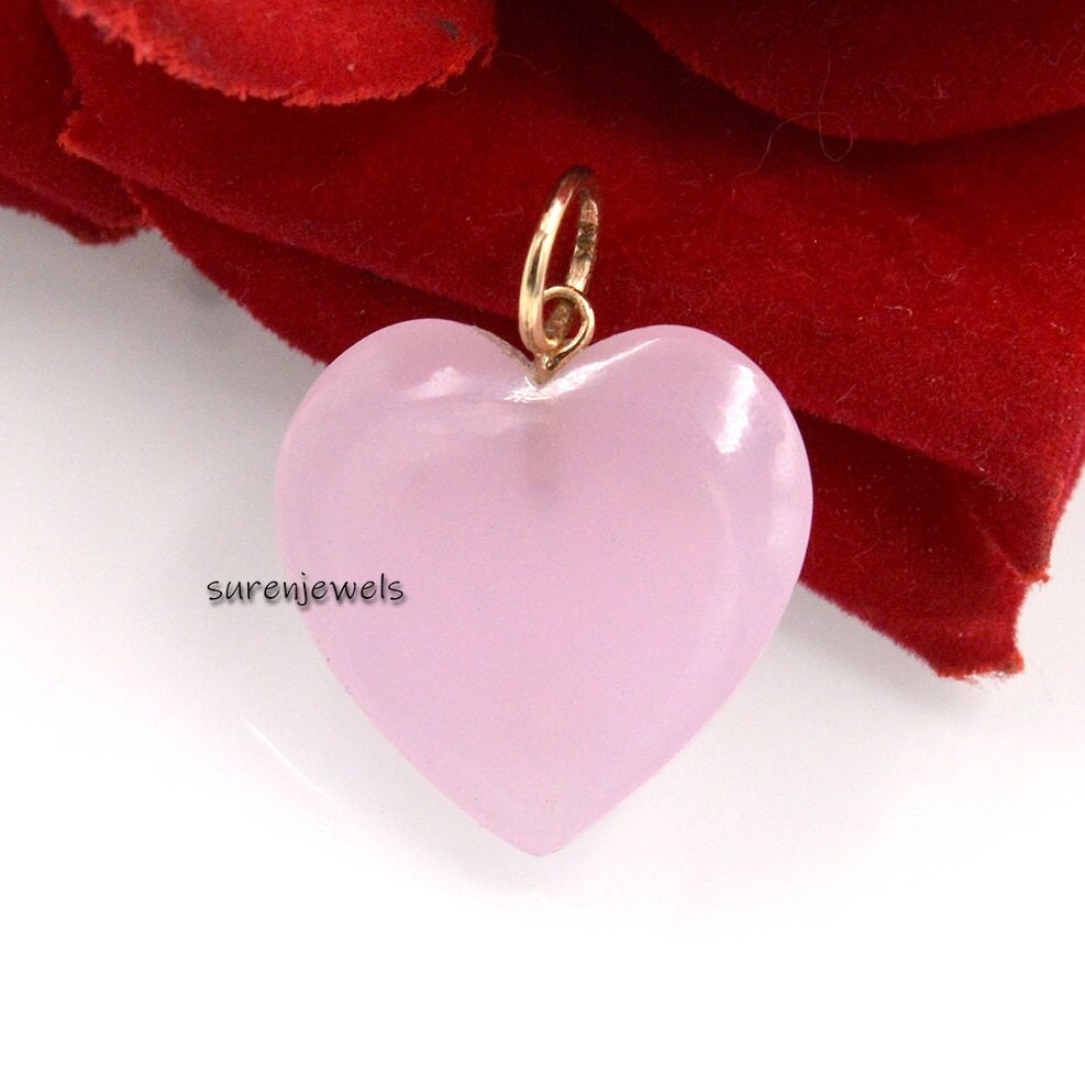 14K Gold Gemstone Heart Charm: Carved Coral, Malachite, Opal Pendant - View 4 - Suren Jewels | SKU: SJP1731-SLYGCLQ