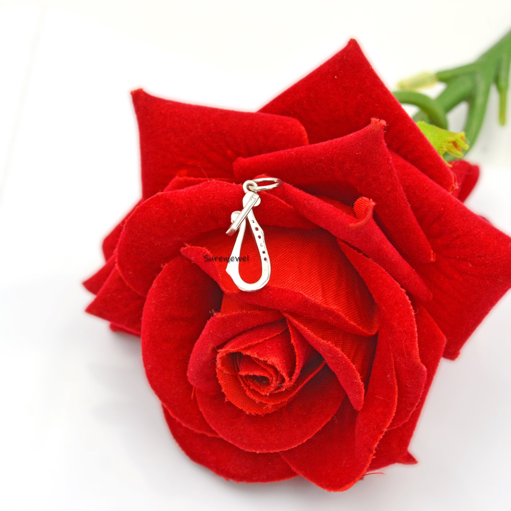 925 Silver Charm Holder Pendant: Diamond & Gold Accent - View 7 - Suren Jewels | SKU: SJP918-SLNSDI-25M