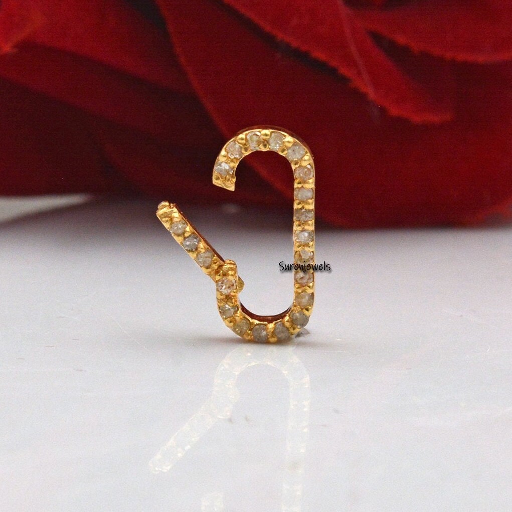 14K Gold Turquoise Charm Holder Pendant: Oval Link Lock - View 5 - Suren Jewels | SKU: SJP718