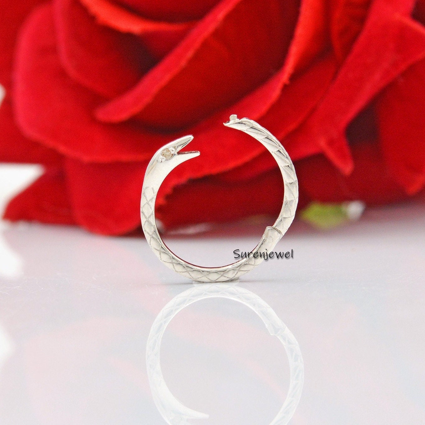 14k Emerald Snake Charm Clip: Gold Ouroboros Enhancer - View 7 - Suren Jewels | SKU: SJP88-SLYGDI