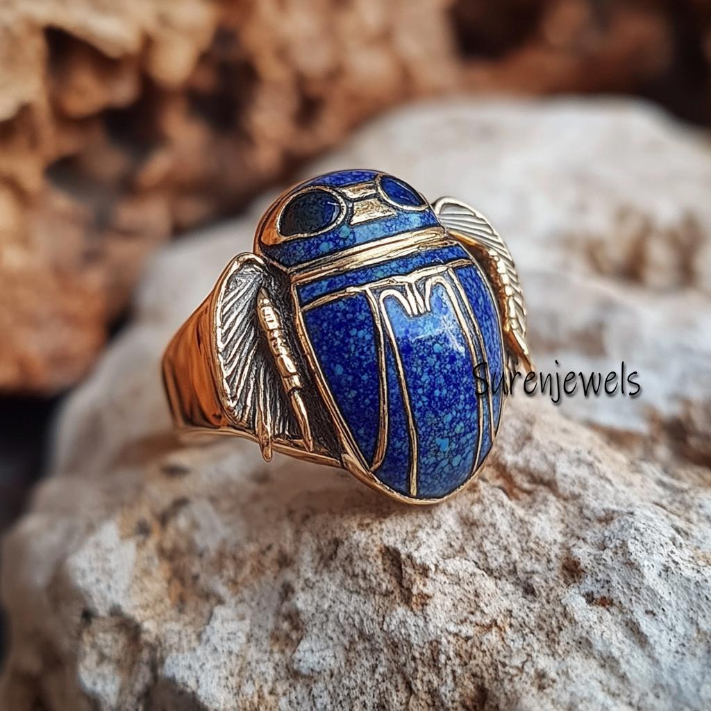 14k Gold Gemstone Scarab Ring jewelry - View 7 - Suren Jewels | SKU: SJR,SJR2788-SLYGLPZTQELMT-US-9,SJR2777-SLYGLPZELMT-US-8