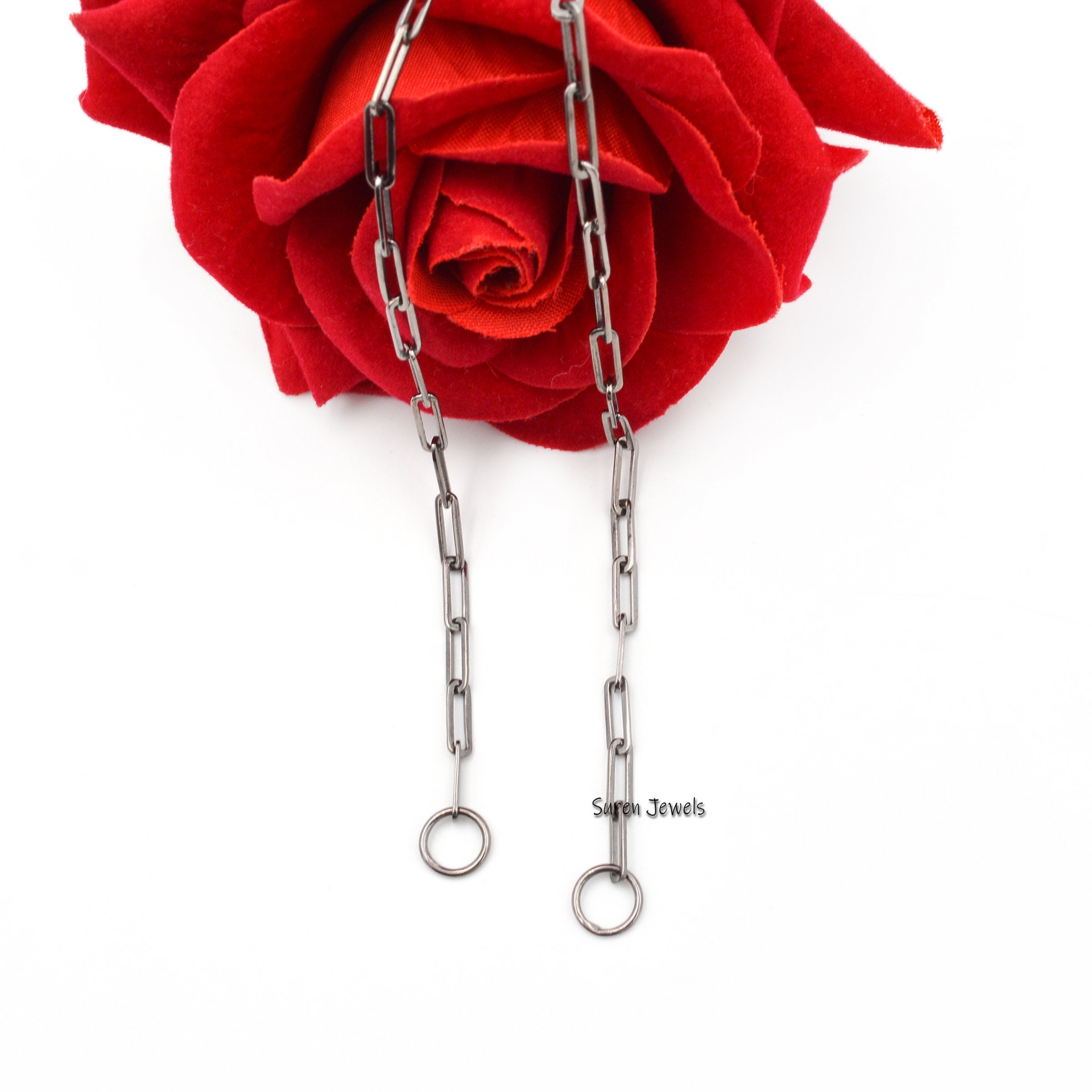 925 Sterling Silver Oval Link Chain: Small Drawn Link - Suren Jewels | SKU: SJN47-SLYG/ G1-14KYG-10M-18I