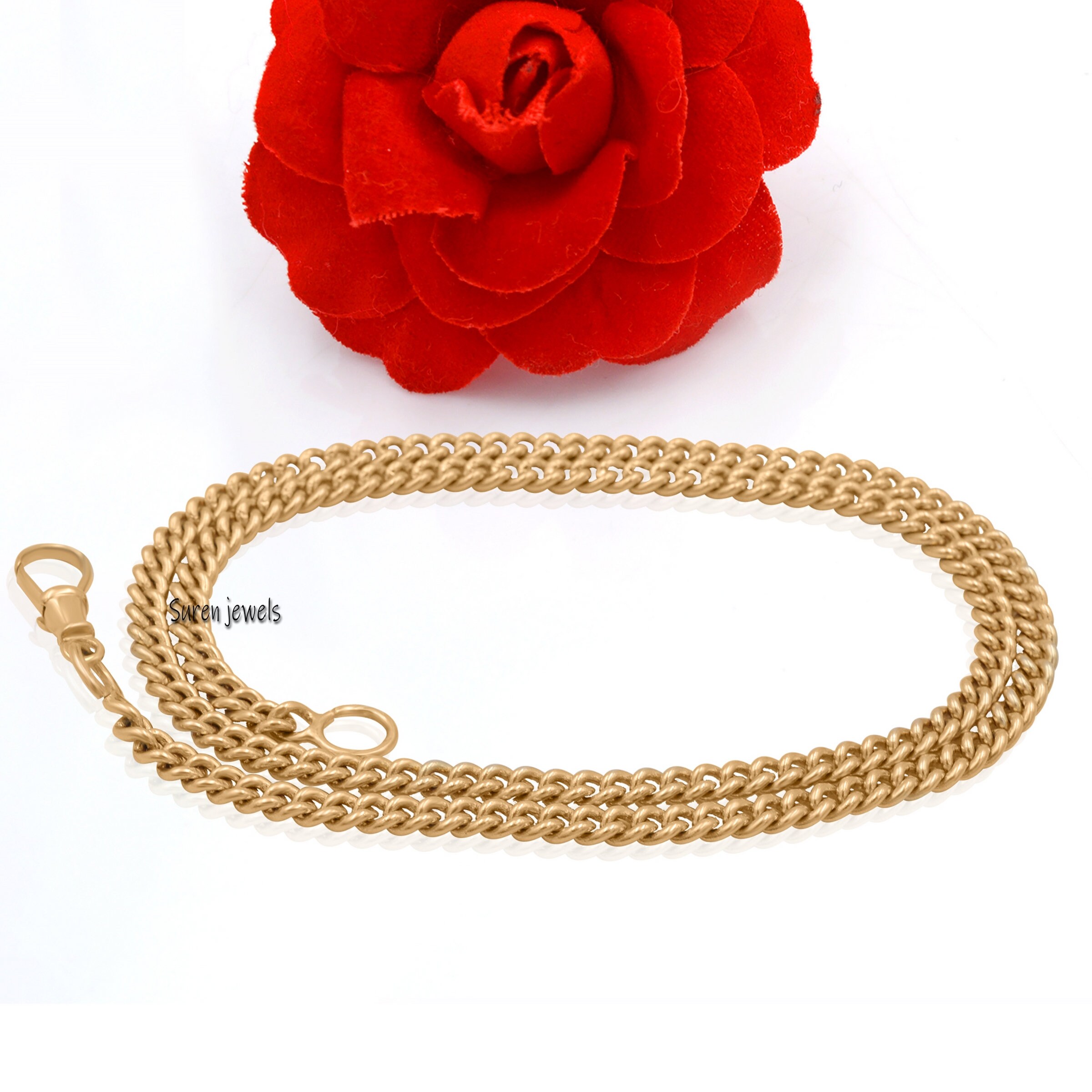 925 Sterling Silver Swivel Curb Chain Necklace - Handmade in India - View 4 - Suren Jewels | SKU: SJN316-/G17-SLYG-5M-18I-F09