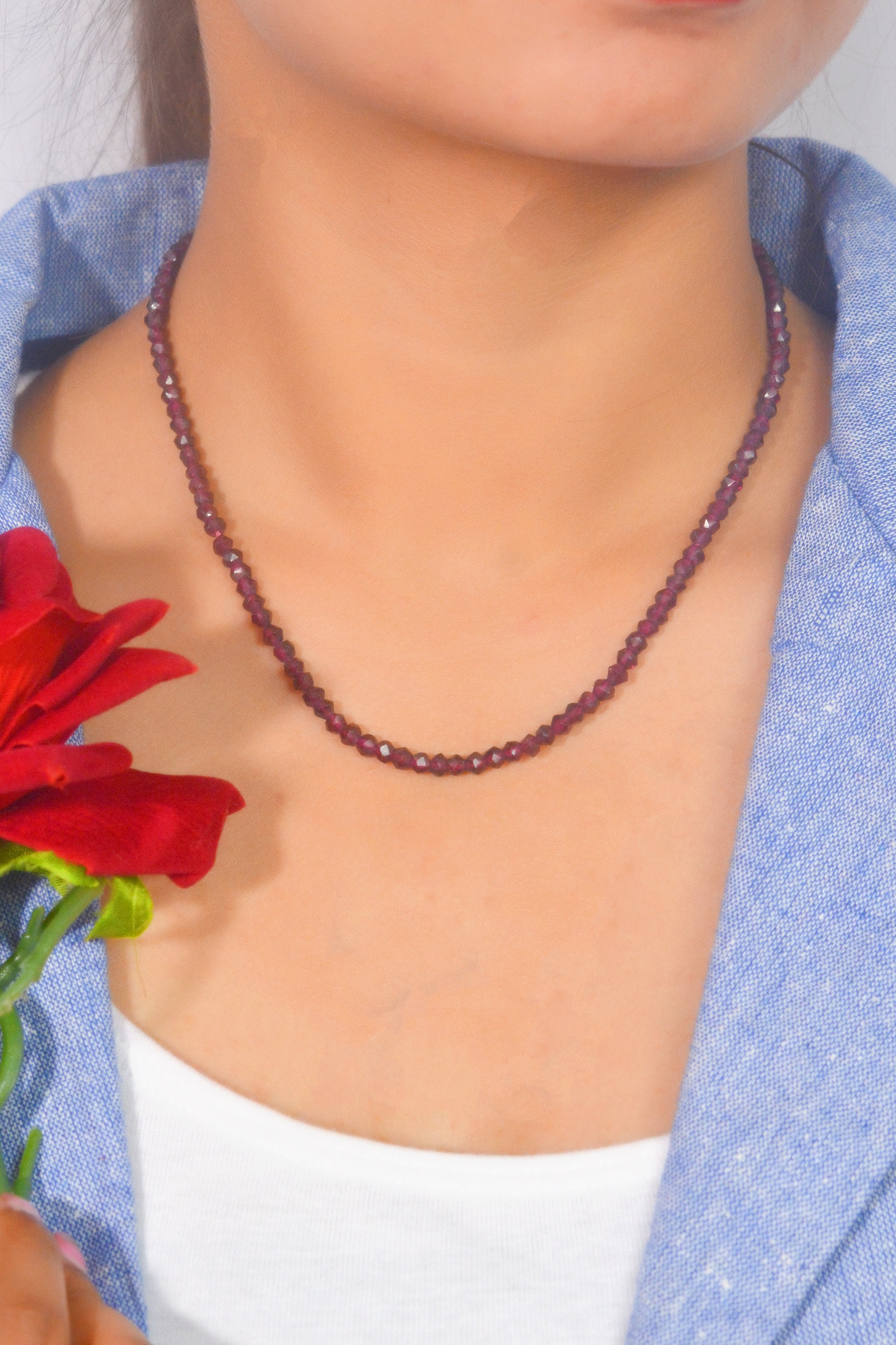 14K Gold Lapis Charm Holder Beads Necklace - View 4 - Suren Jewels | SKU: SJN247-14KYGTQ