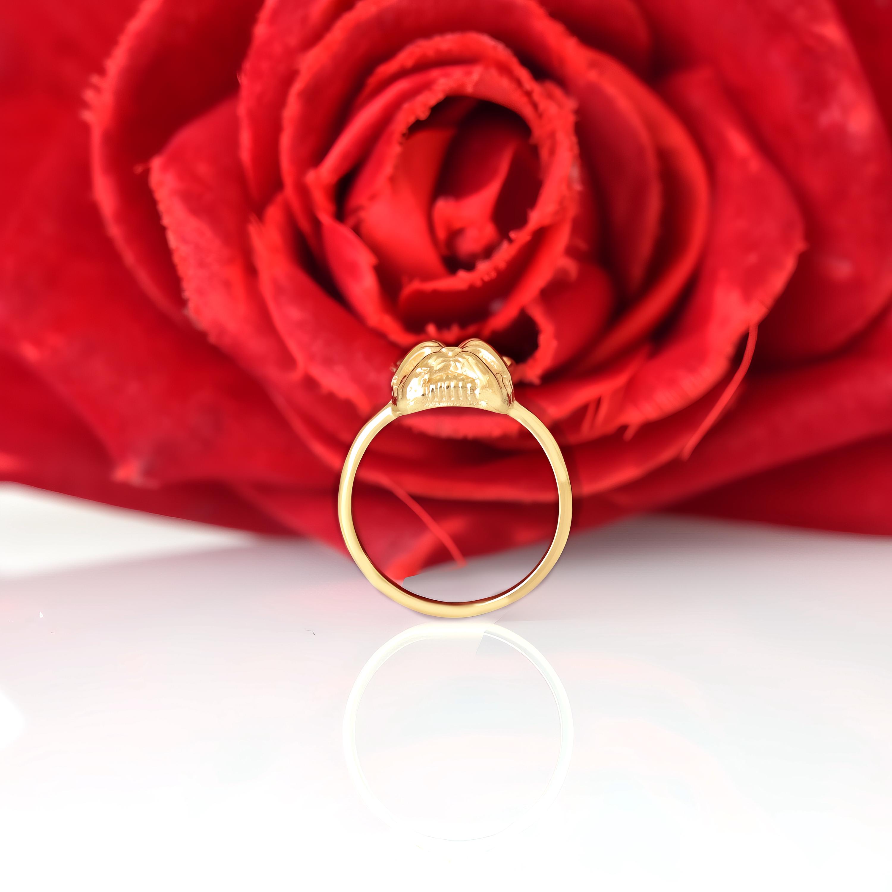 14k Gold Yorkie Ring: Dainty York Terrier Jewelry - View 7 - Suren Jewels | SKU: SJR2972-SLNS-US-8