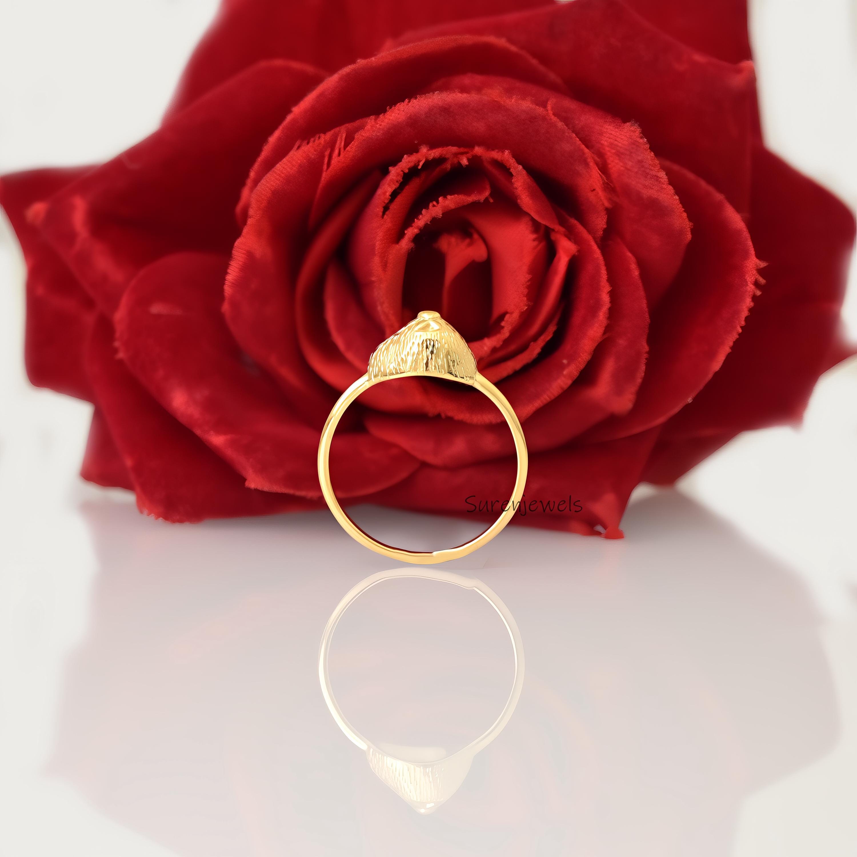 14k Gold Hamster Ring: Dainty Animal Jewelry - View 6 - Suren Jewels | SKU: SJR,SJR3028-SLYGBKCZ-US-10,SJR3035-SLYG-US-5