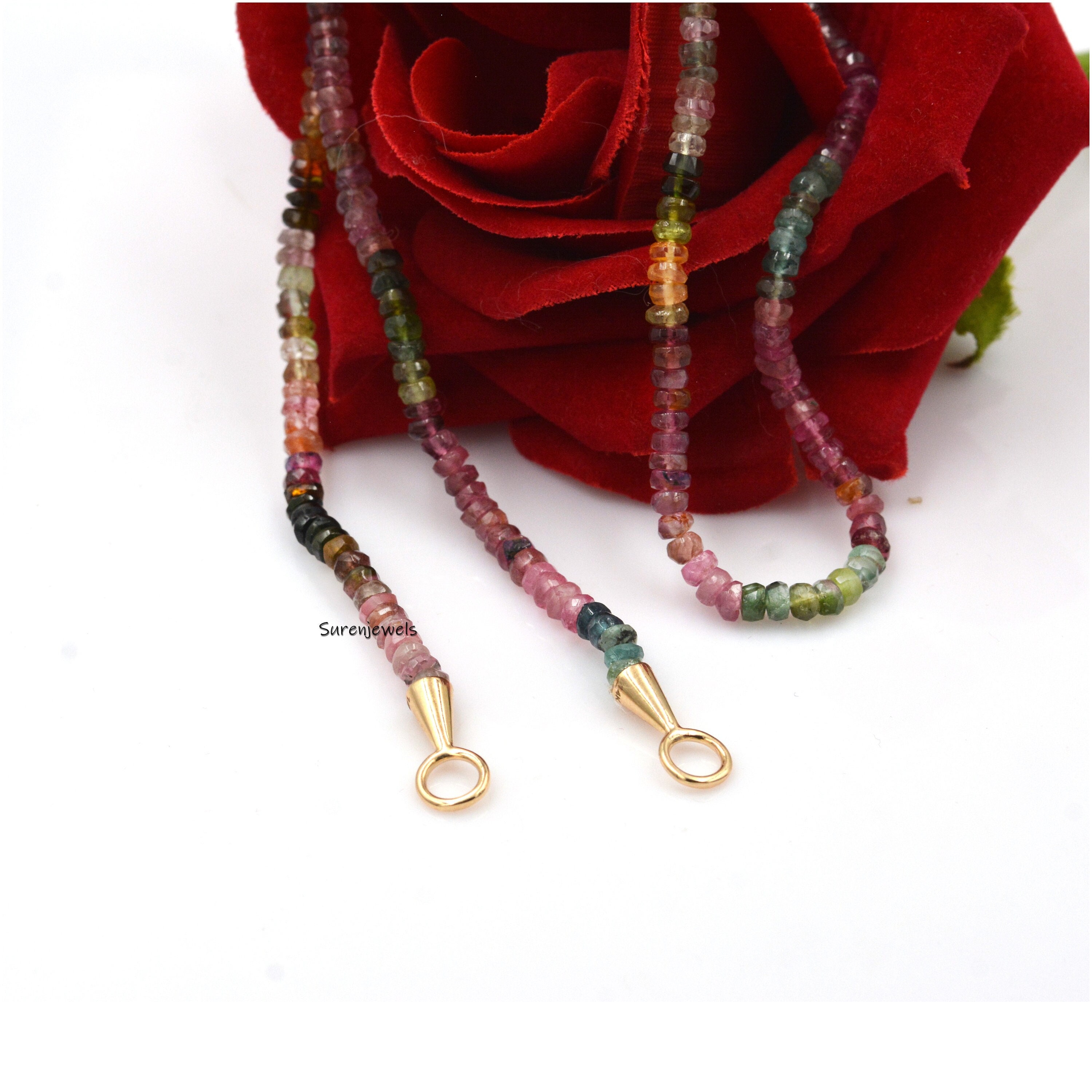 14k Gold Garnet Beads Carabiner Chain Necklace - View 2 - Suren Jewels | SKU: SJN247-SLYGOPL