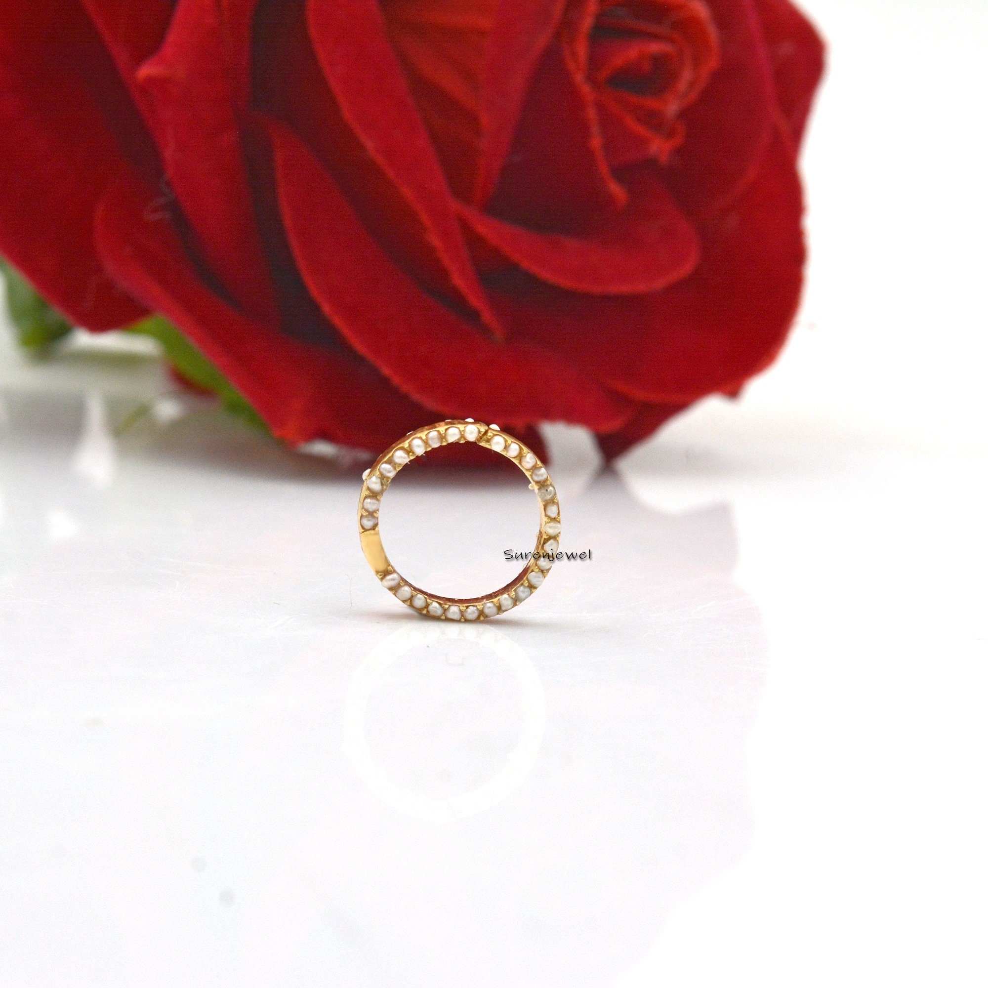 14k Gold Diamond Circle Charm Holder: Enhancer Connector, 15mm - View 6 - Suren Jewels | SKU: SJP876 -14KYGBDI
