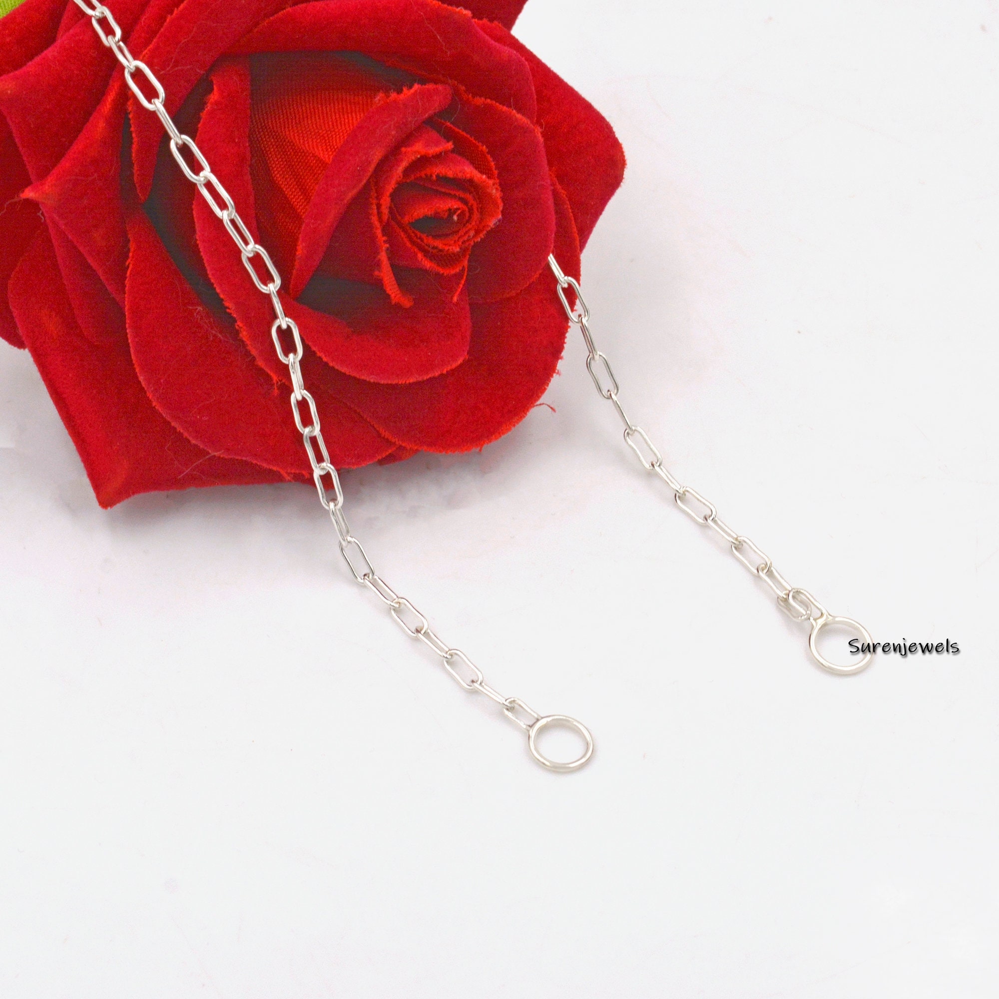 925 Silver Carabiner Cable Chain Necklace: Oval Link, Padlock Connector - View 4 - Suren Jewels | SKU: SJN36/ G6A-SLYG-6.6M-1