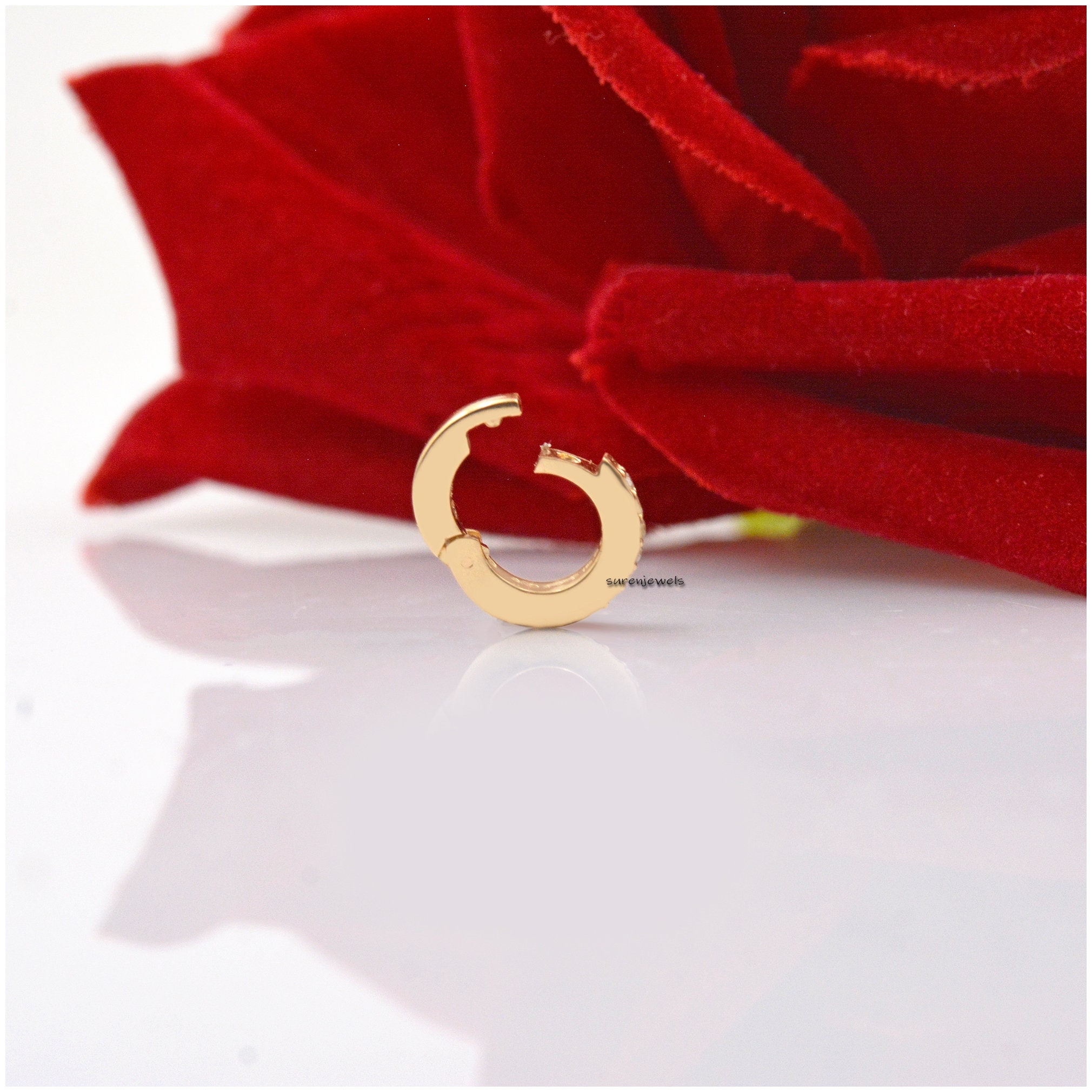 14K Gold Diamond Charm Enhancer: Multi Charm Holder - View 4 - Suren Jewels | SKU: SJP686-14KWGDI-12M