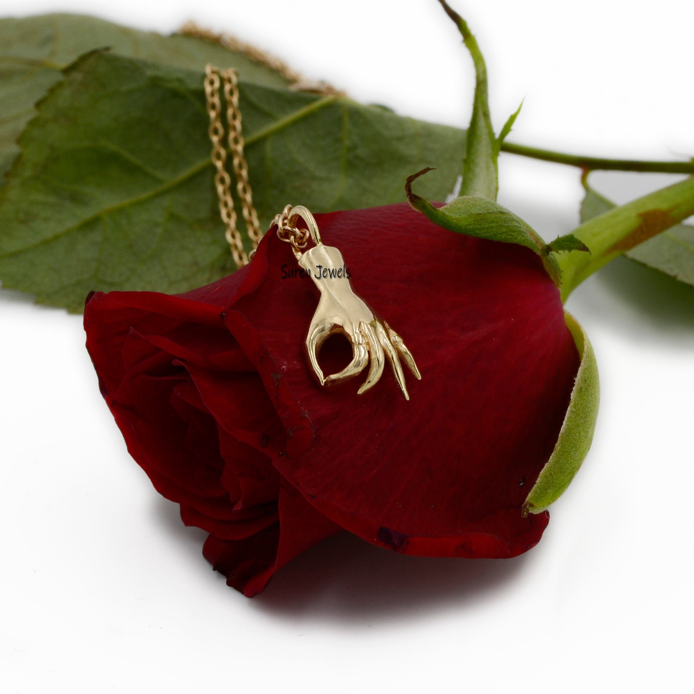 14K Gold Figa Hand Pendant: Good Luck Charm Jewelry - View 2 - Suren Jewels | SKU: SJP740-SLYG-25M