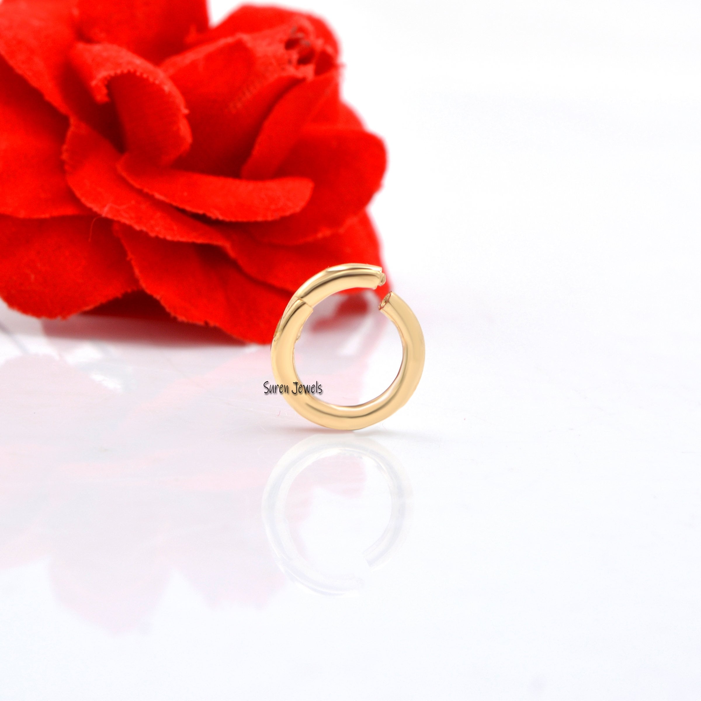 18K Gold Charm Connector Clasp: Pendant Enhancer Hoop Lock - View 5 - Suren Jewels | SKU: SJP451-18KYG-15M,SJP482-18KYG-10M,S