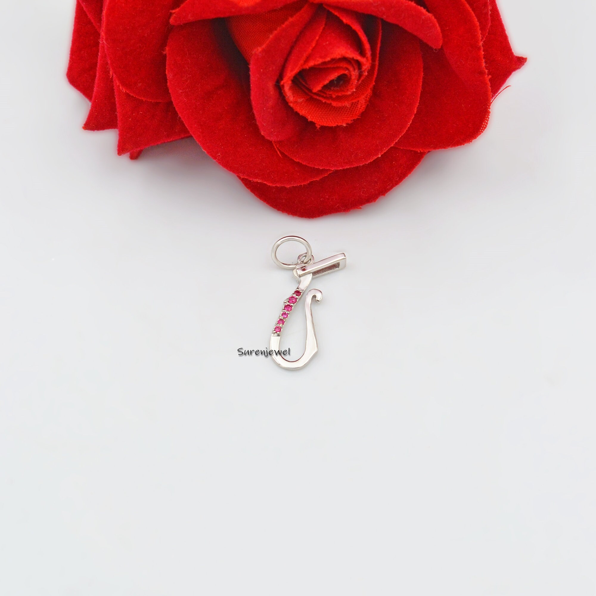 925 Silver Charm Holder Pendant: Diamond & Gold Accent - View 5 - Suren Jewels | SKU: SJP918-SLNSDI-25M