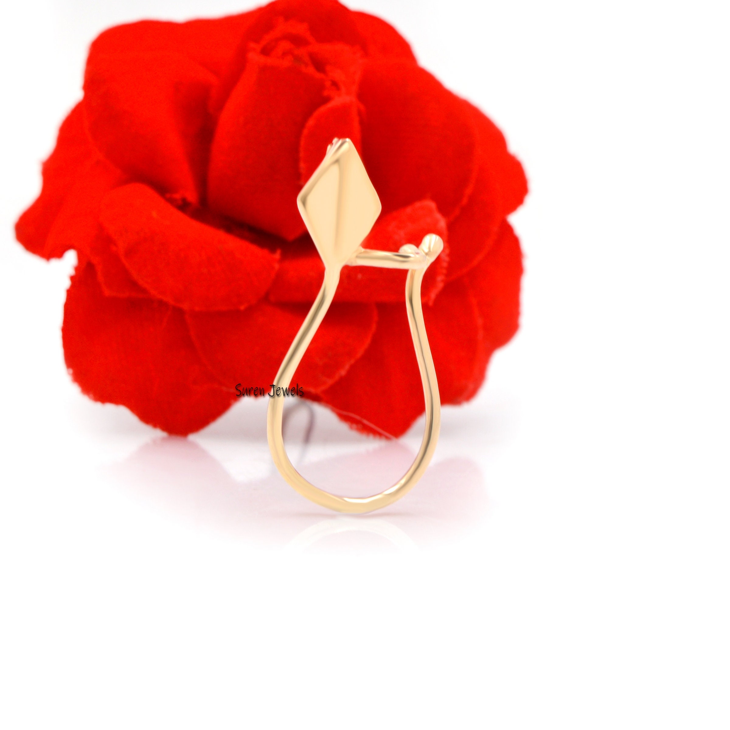 14K Gold Shepherd Hook Charm Enhancer: Anchor Lock (25MM) - View 4 - Suren Jewels | SKU: SJP893-SLYG