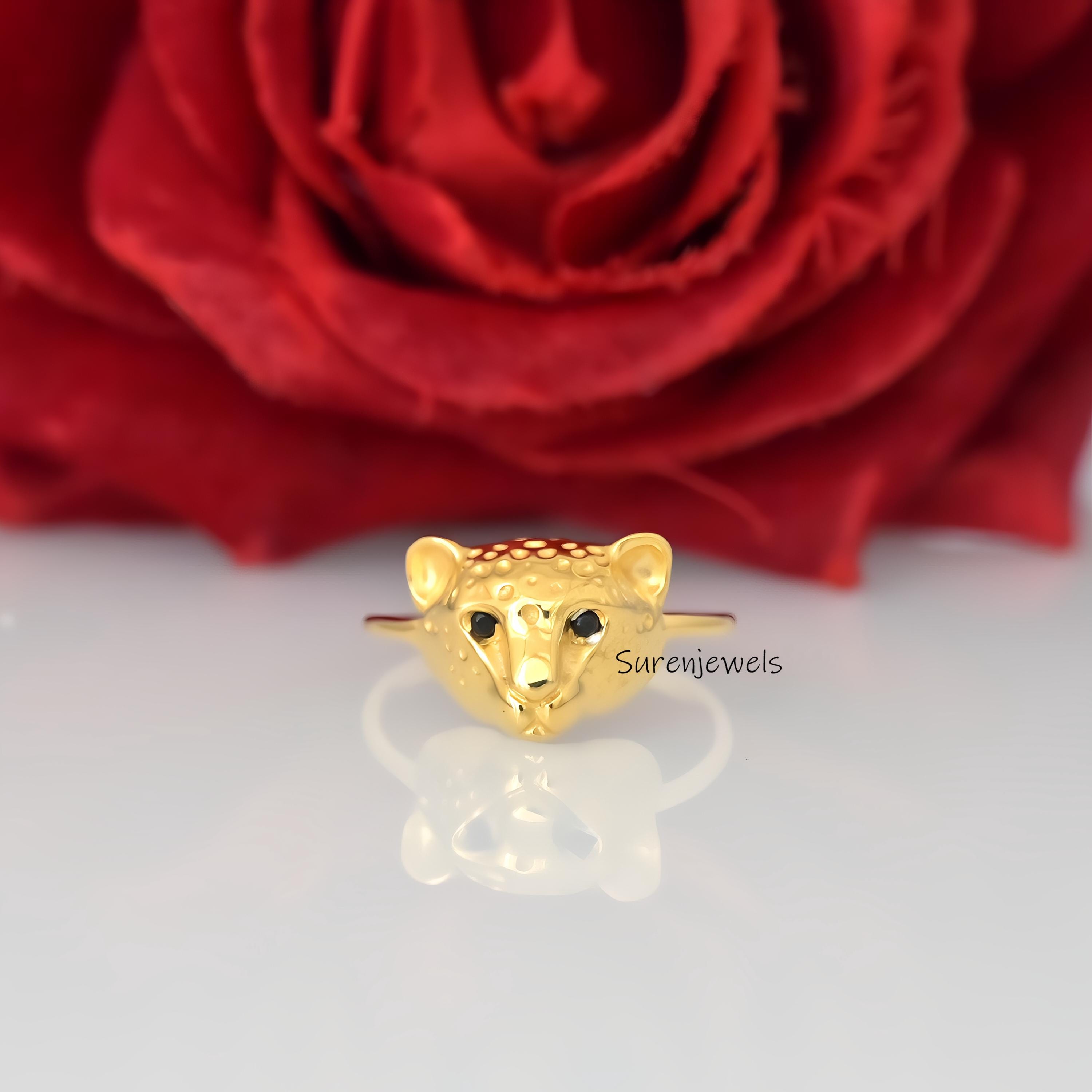 925 Silver Panther Head Ring Jewelry - View 2 - Suren Jewels | SKU: SJR2962-SLYGBKCZ-US-7