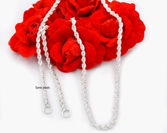 Sterling Silver Rolo Chain Carabiner Necklace: Dainty 925 Silver