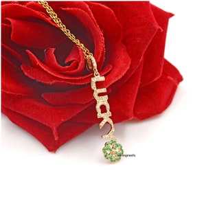 Pingente de sorte com iniciais de diamante em ouro 14K, pingente com iniciais de diamante 14k, pingente de letra, pingente com iniciais de diamante dourado, pingente de letra dourada