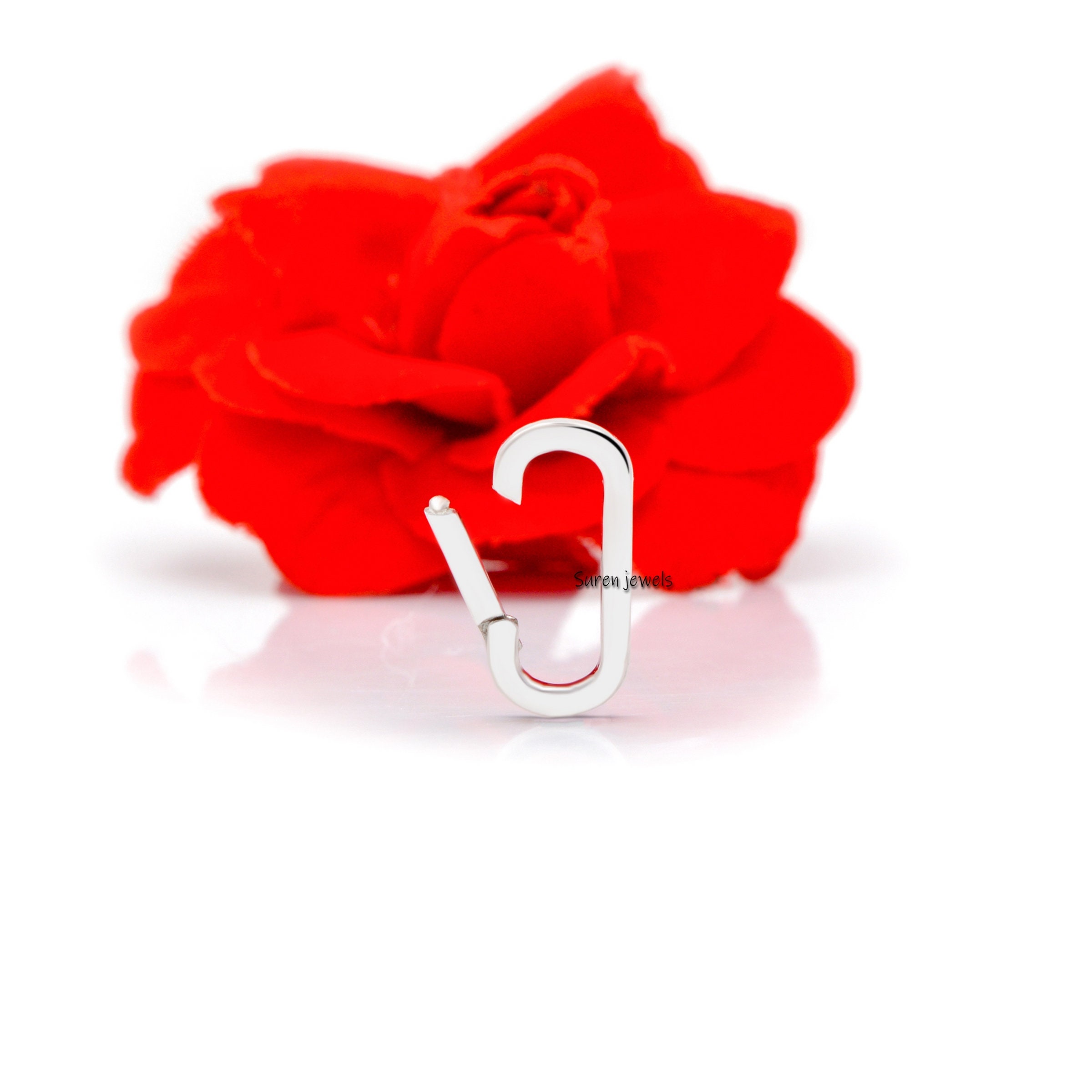 14K Gold Charm Enhancer Link Lock: Solid Gold Holder - View 6 - Suren Jewels | SKU: SJP445-14KYG-15*7M